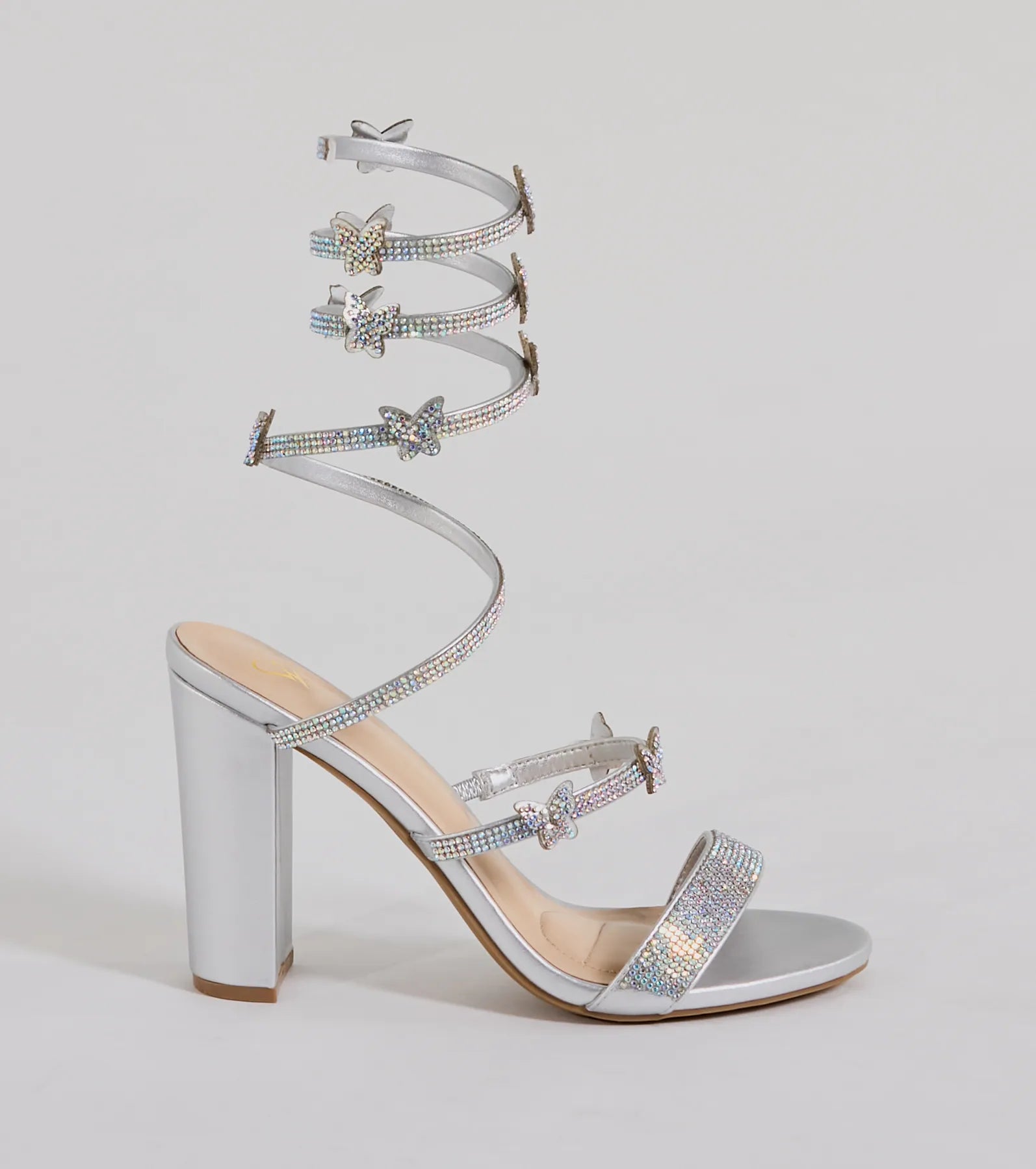 Butterfly Mystique Rhinestone Spiral Heels