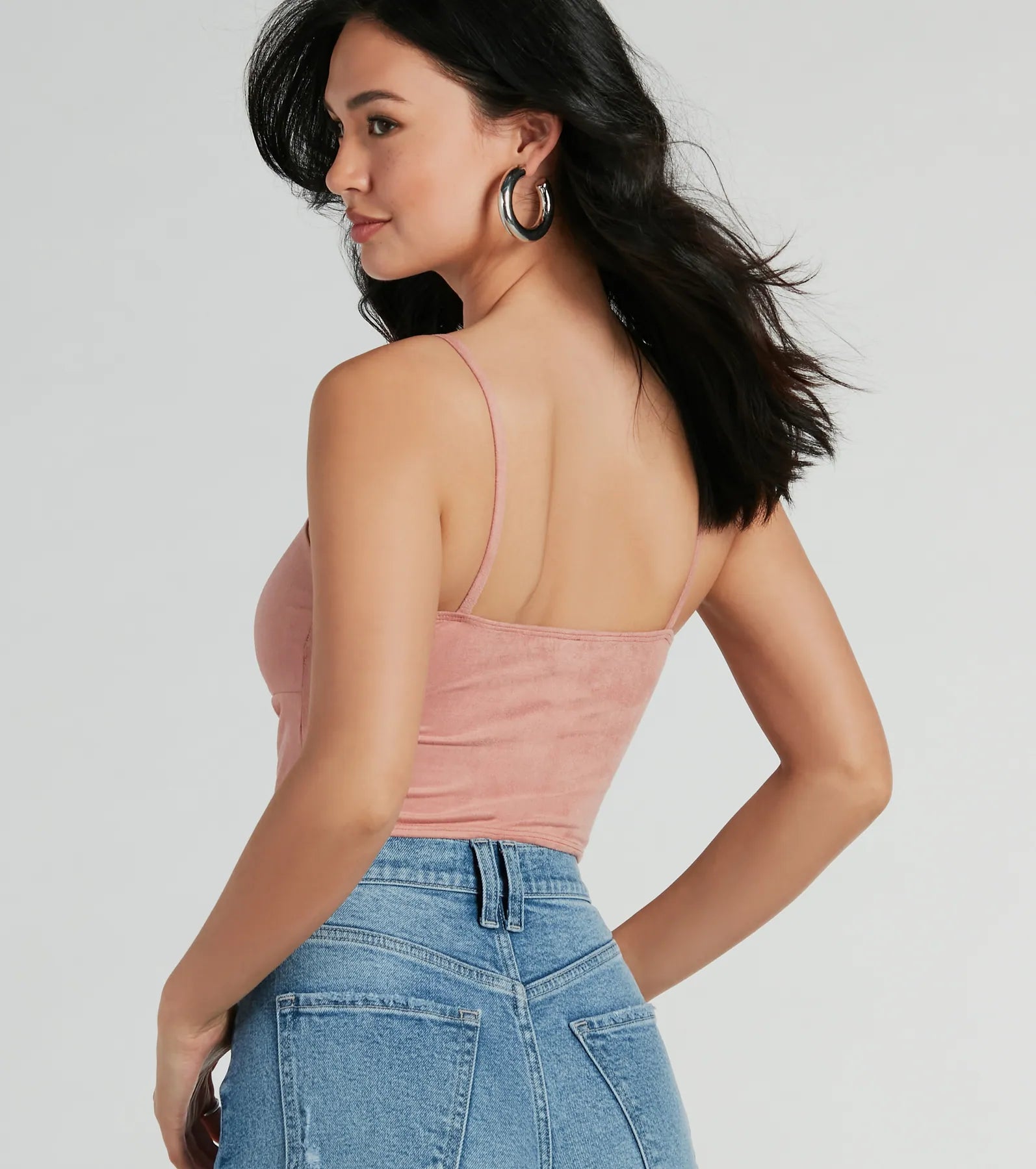 Effortlessly Cool Faux Suede Crop Top