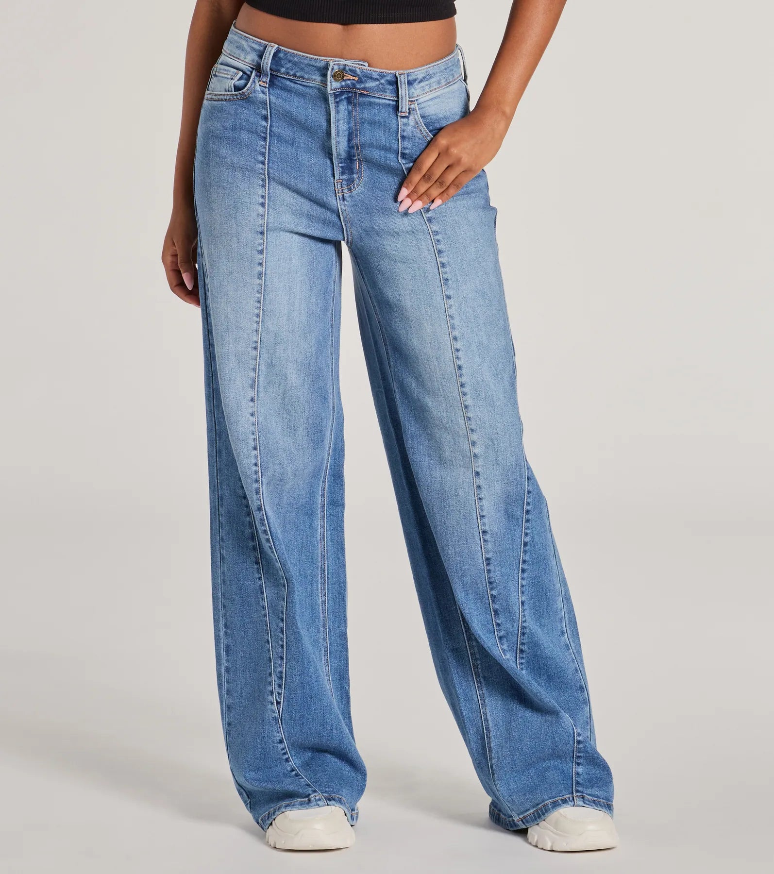 Hot Shot High-Rise Wide-Leg Denim Jeans