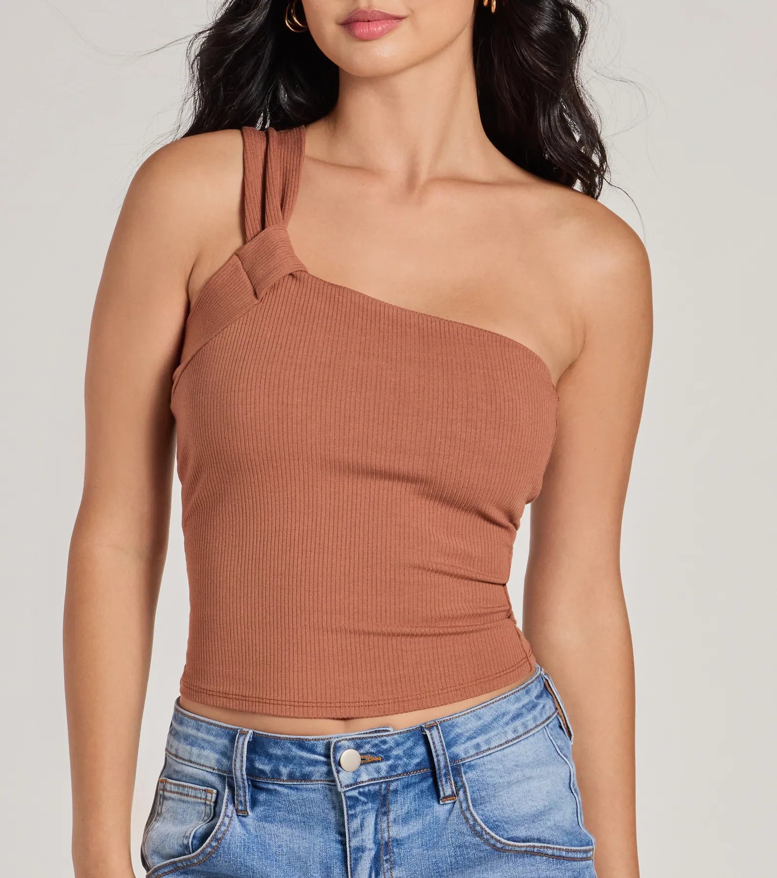 Cutely Charming One-Shoulder Crop Top