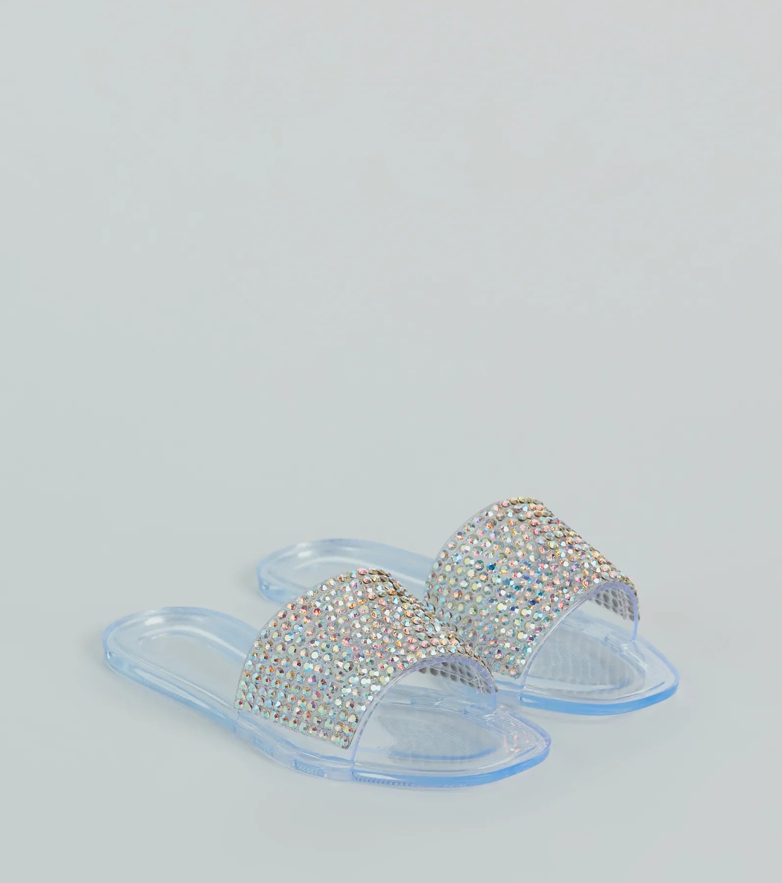 Slip Into Luxury Rhinestone Flat Jelly Sandals