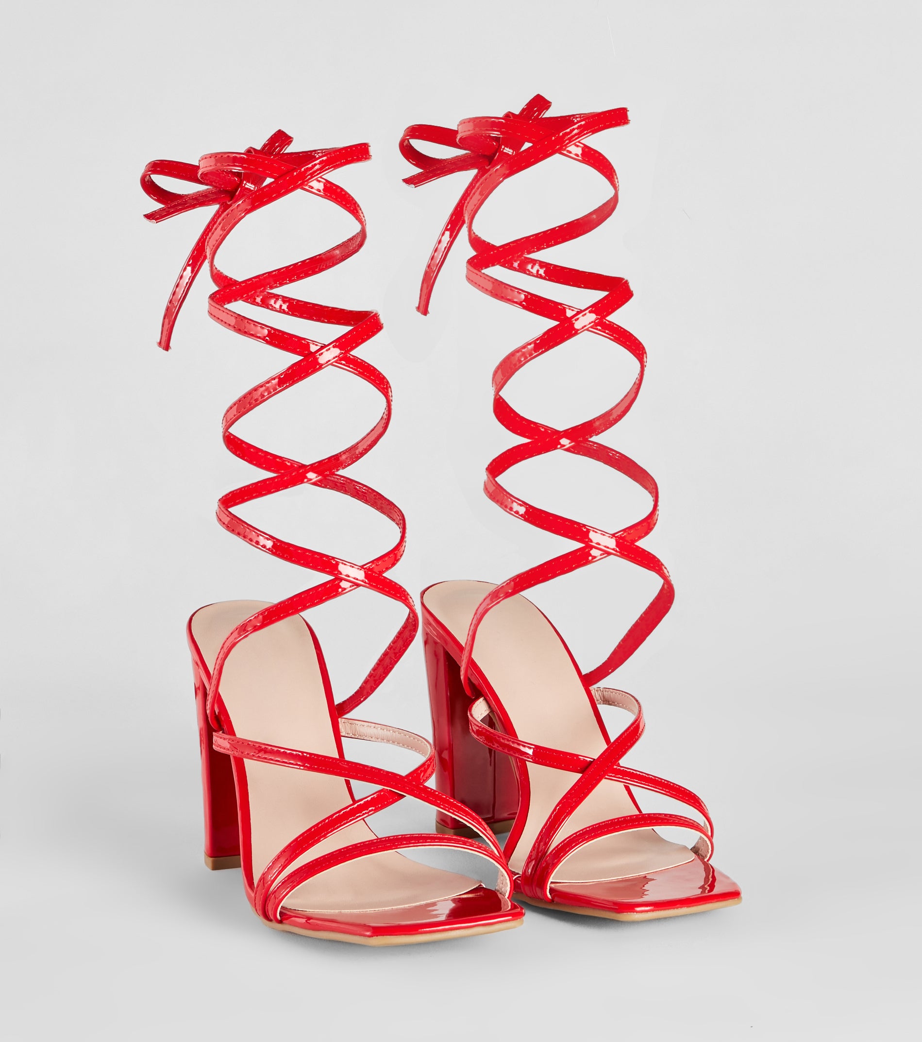 Always Bold Patent Lace-Up Block Heels