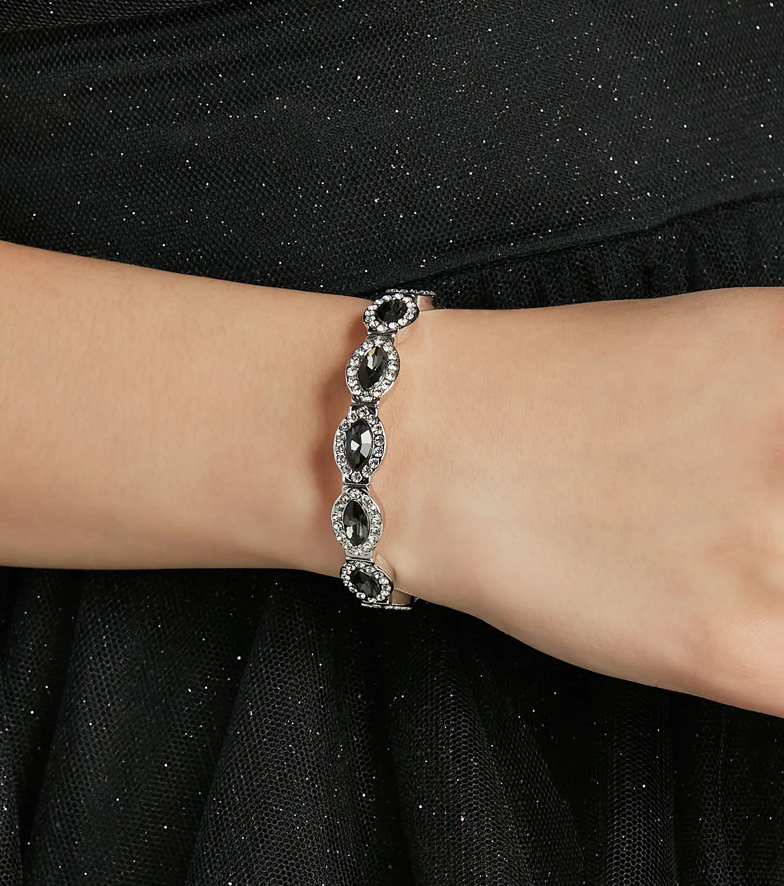 Glitzy Drama Rhinestone Stretch Bracelet