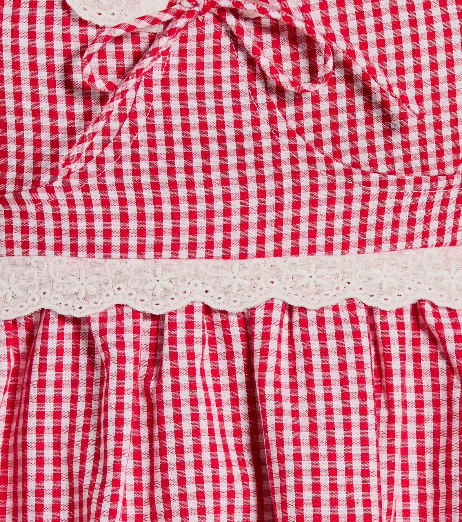 Life's A Picnic Sweetheart Lace Gingham Mini Dress