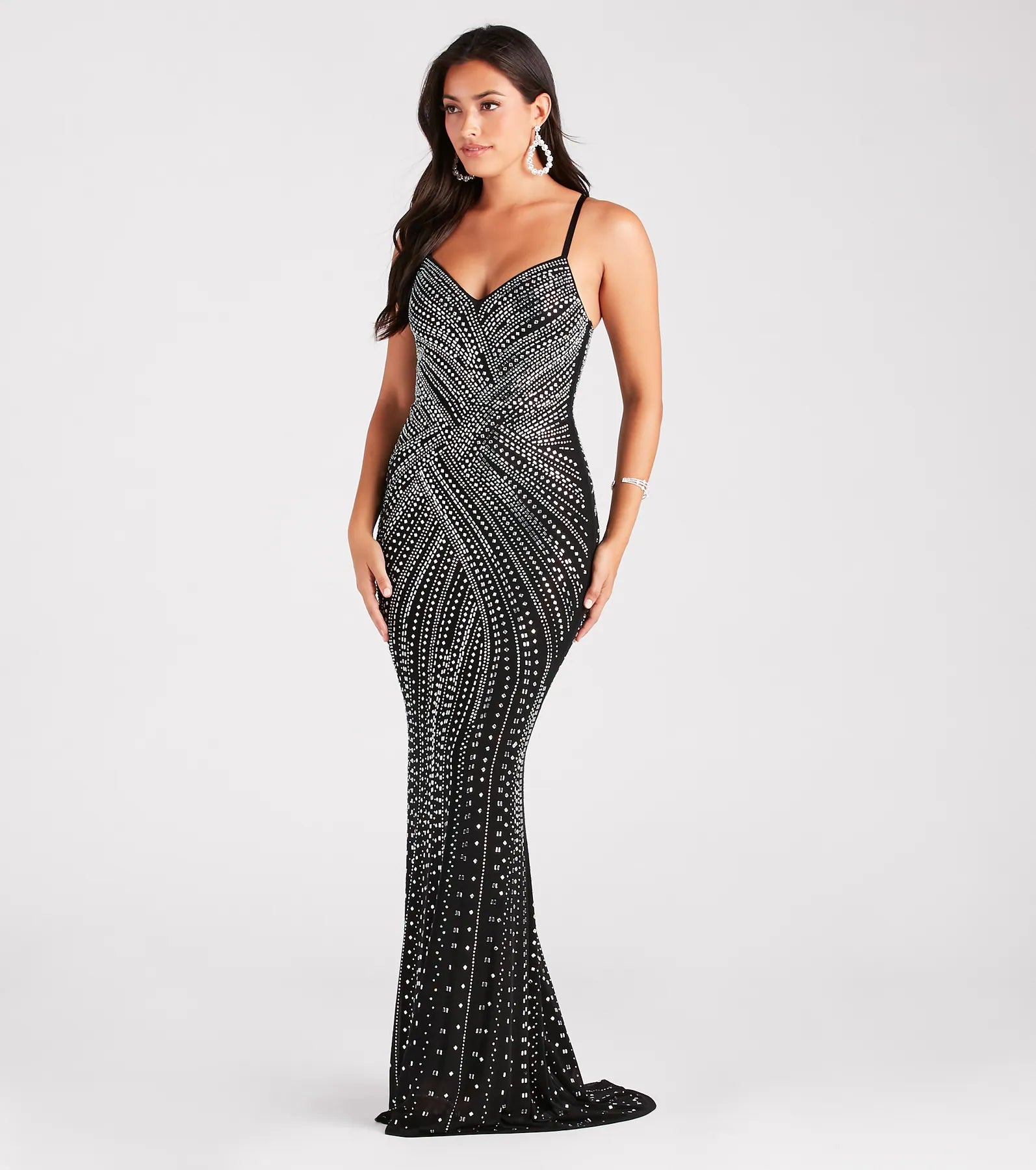 Josselyn Formal Rhinestone Slim Long Dress