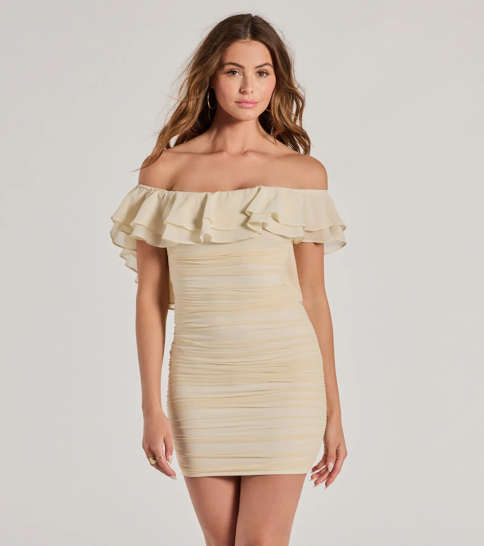 Inspired Allure Off-The-Shoulder Bodycon Mini Dress