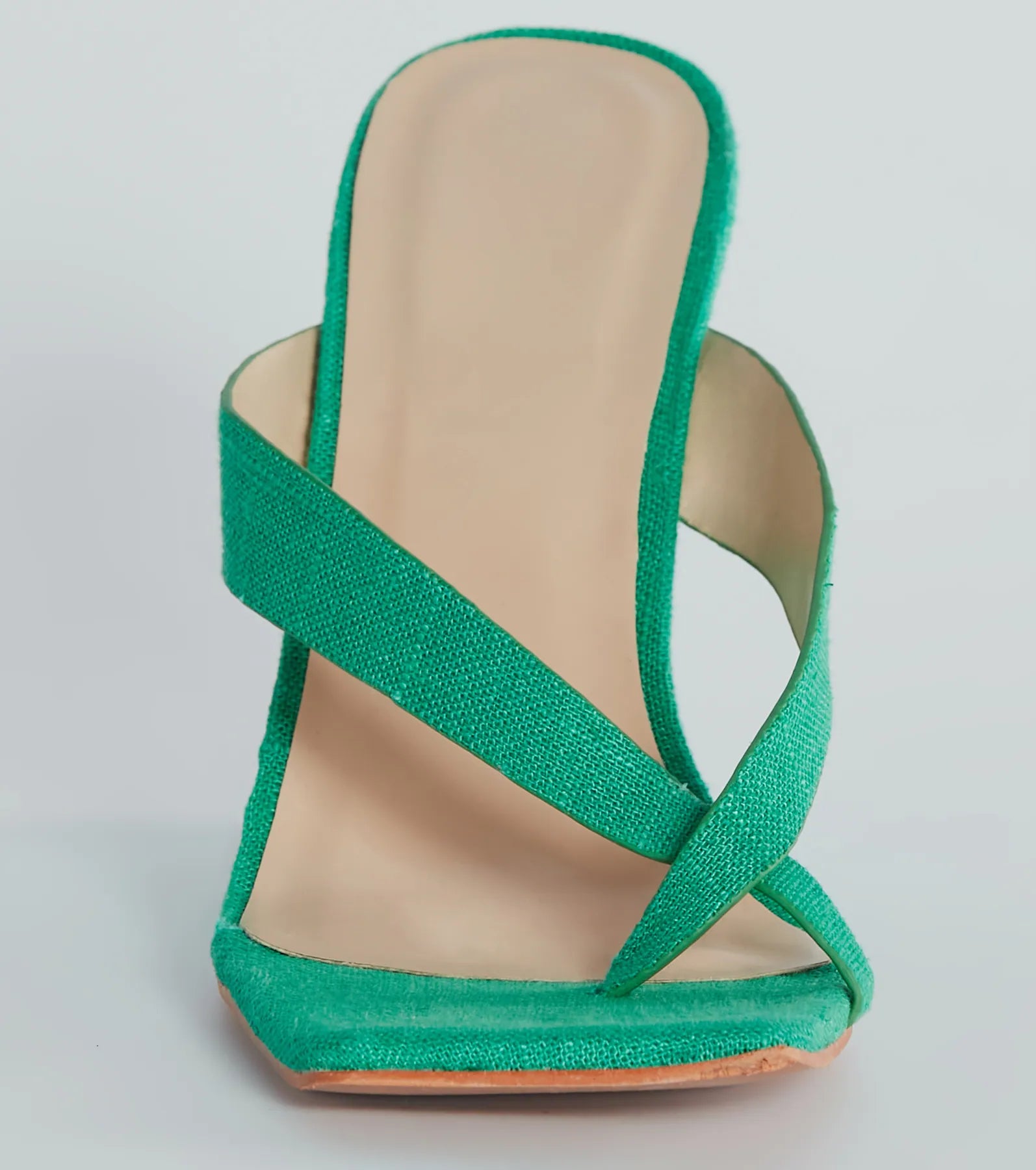 Summer Muse Linen Thong Wedges