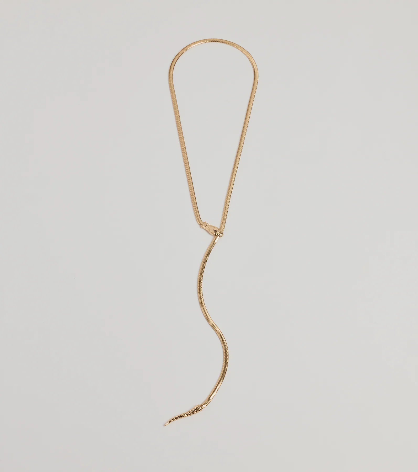 Edgy Snake Chain Lariat Necklace