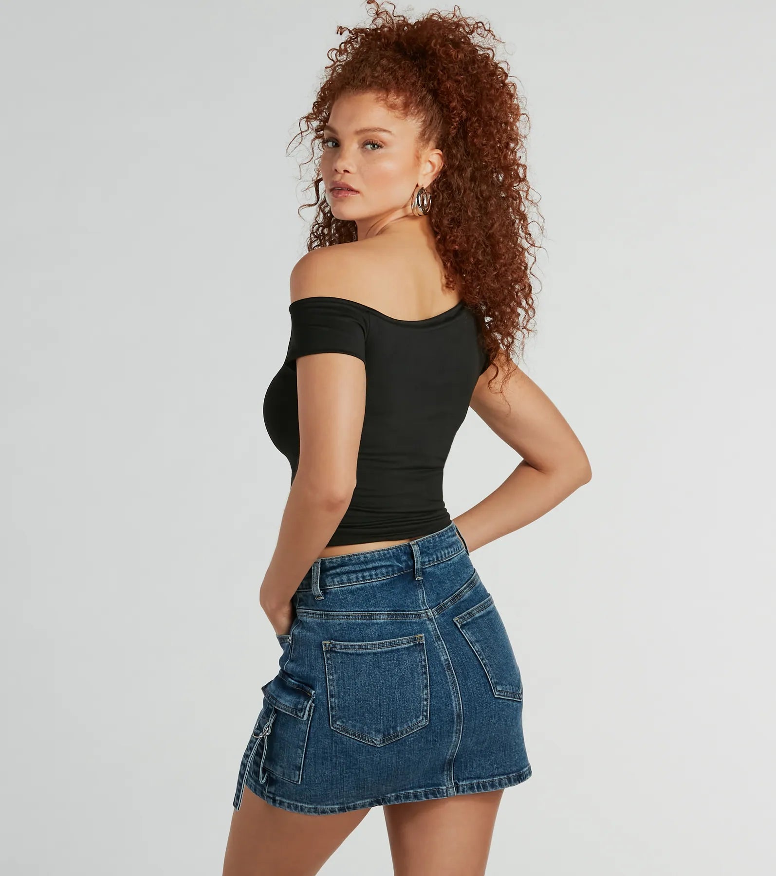 Fave Style Off-The-Shoulder Short Sleeve Knit Top