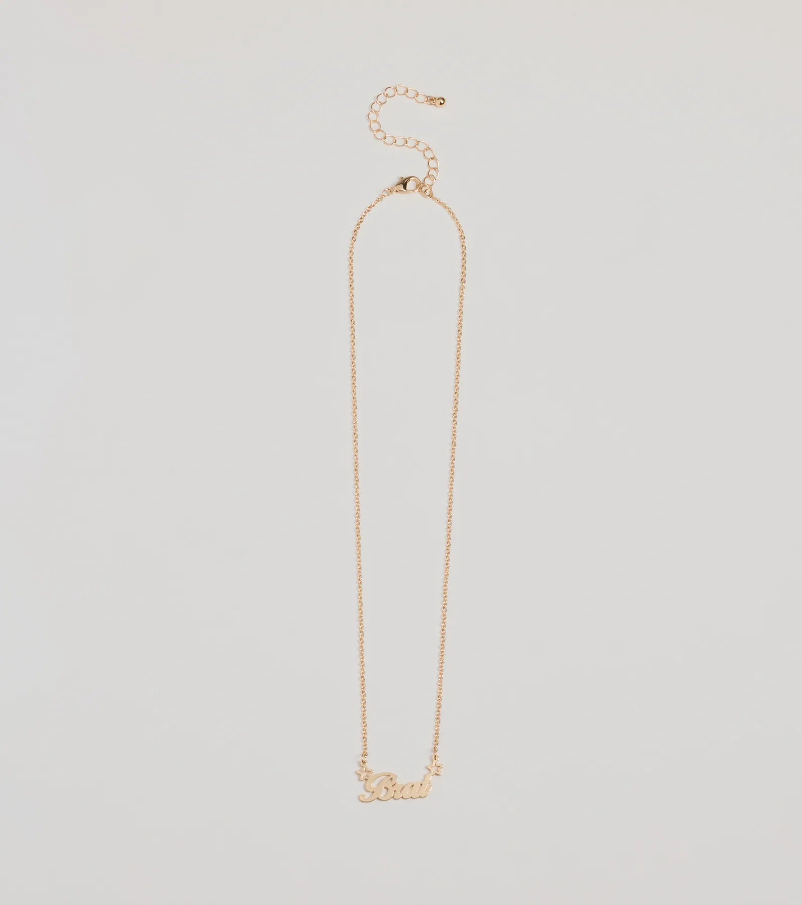 Brat Script Dainty Chain Necklace