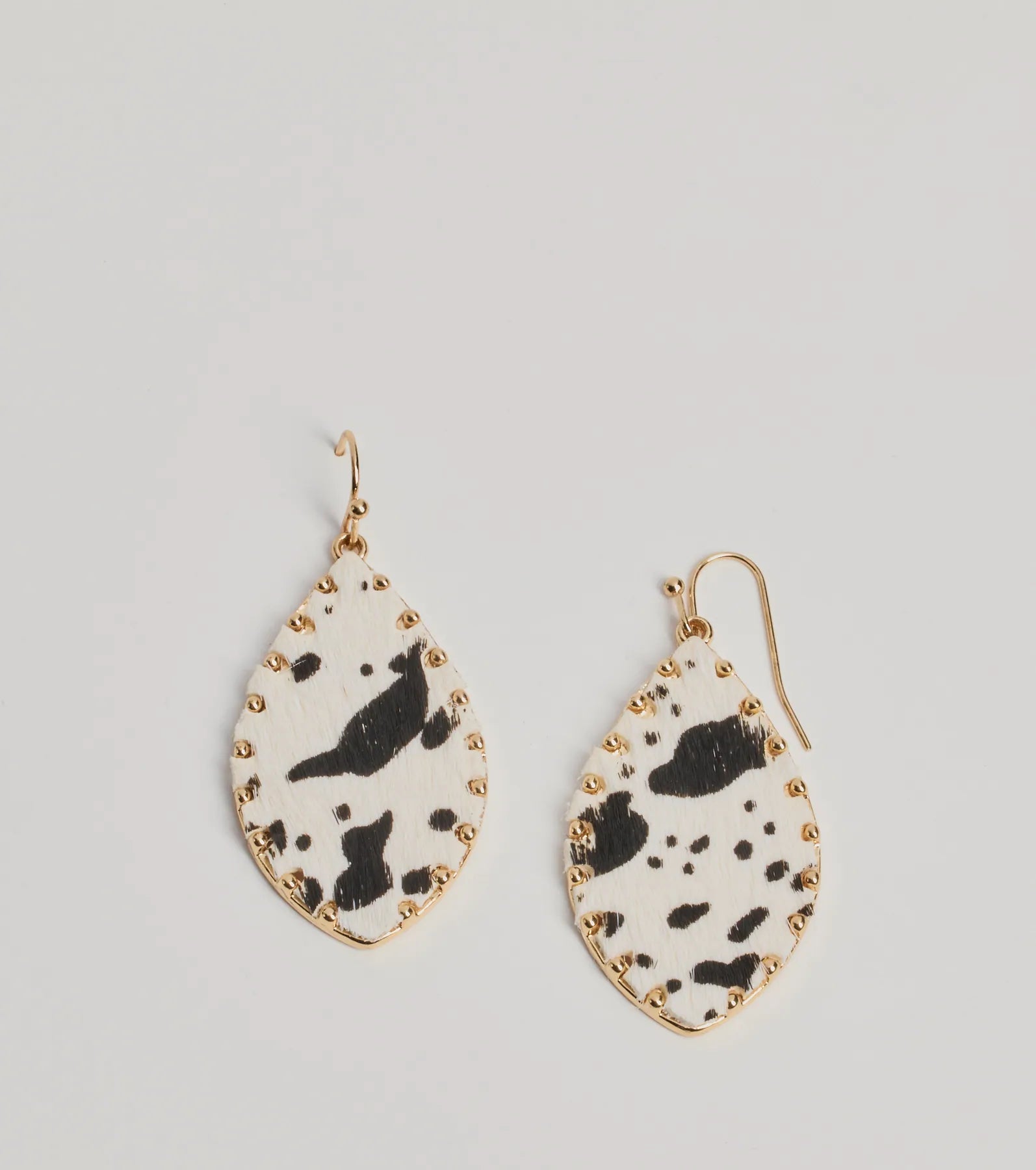 Country Chic Cow Print Teardrop Earrings