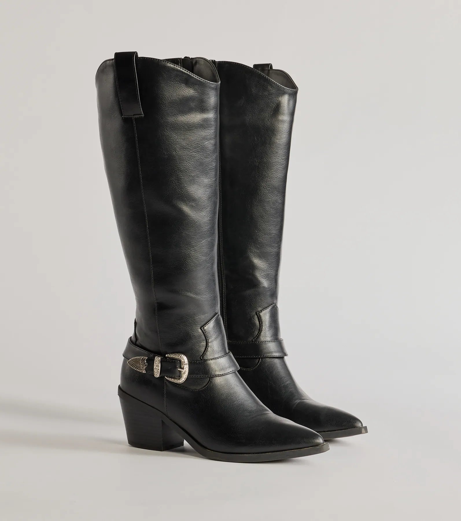 Desert Sun Western Buckle Under-The-Knee Boots