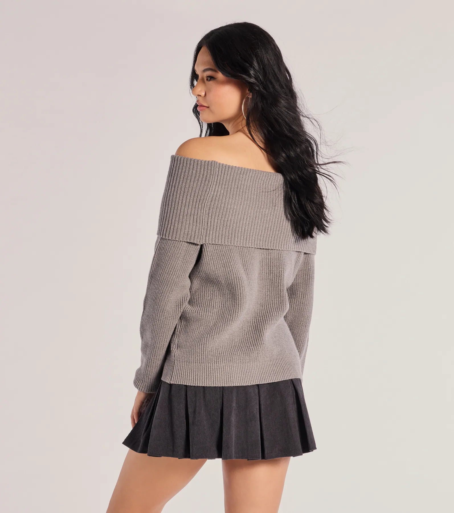 Cozy Factor Ribbed Knit Off-The-Shoulder Sweater