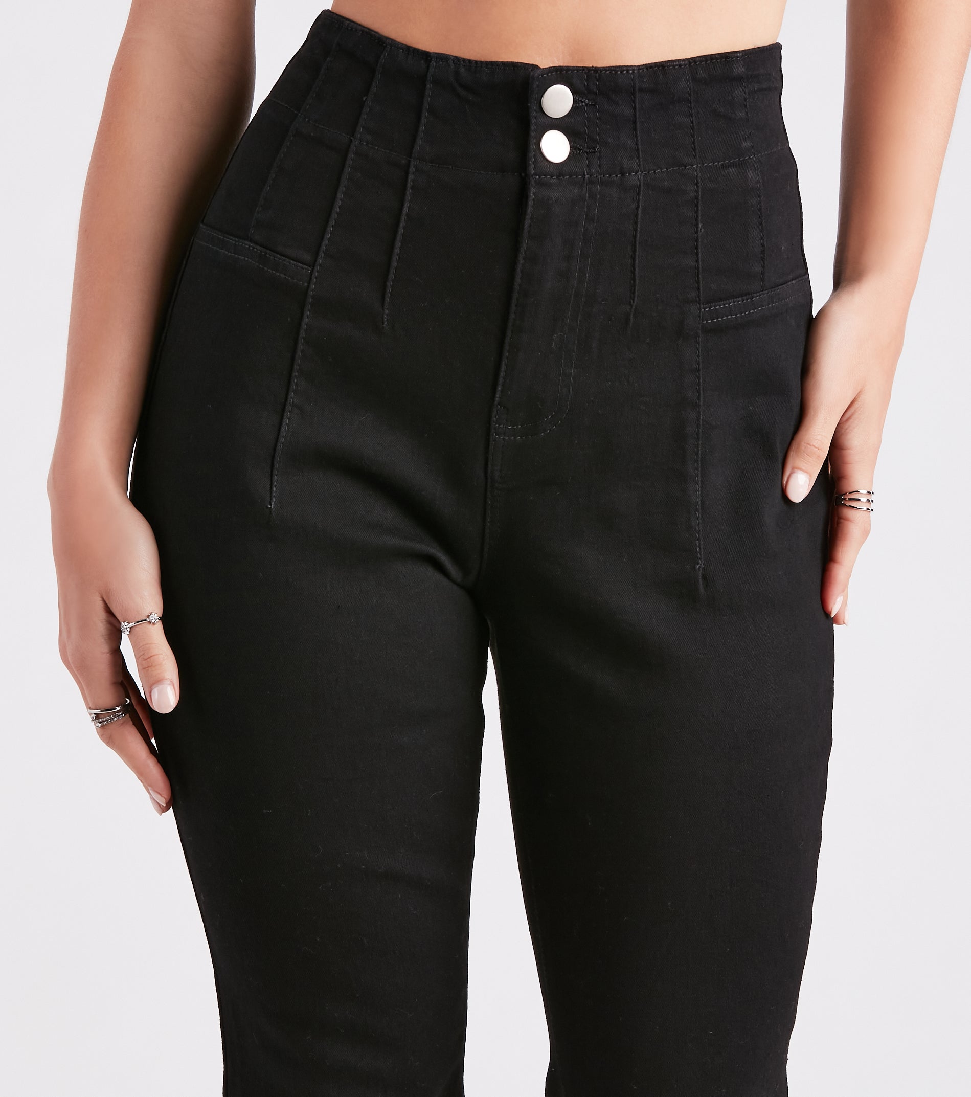 Bri High-Rise Button-Up Flare Jeans by Windsor Denim