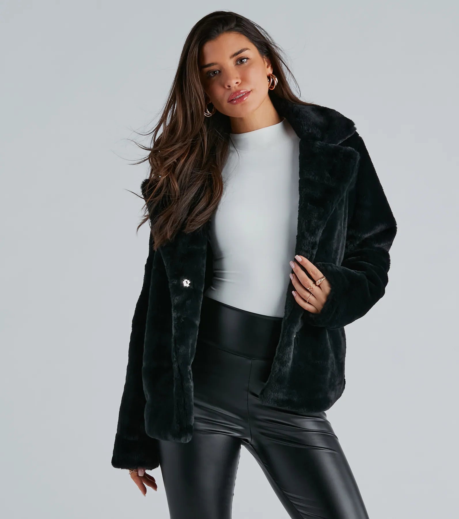 So Fur It Faux Fur Collared Jacket