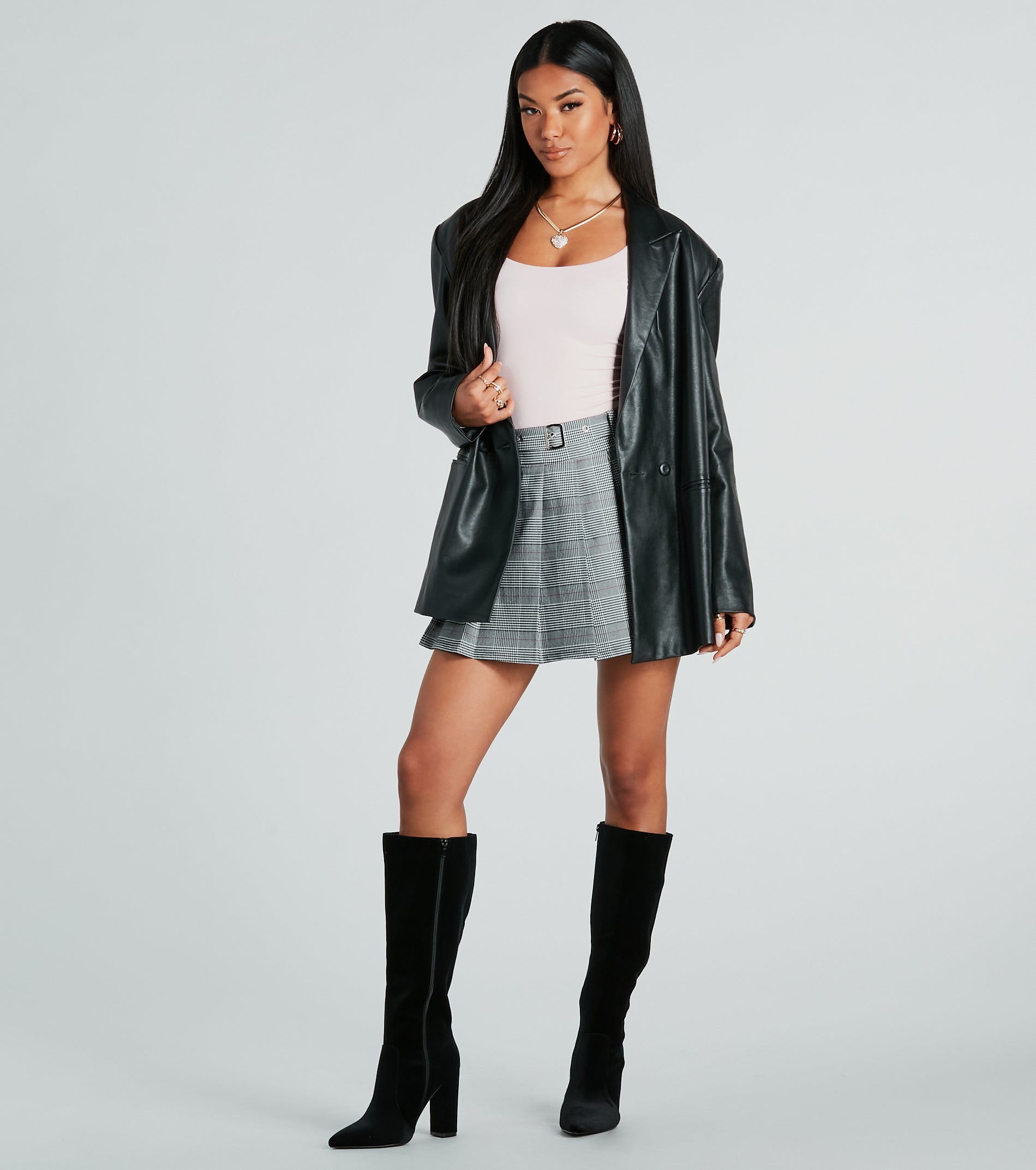 Classic Look Plaid Pleated Woven Skort