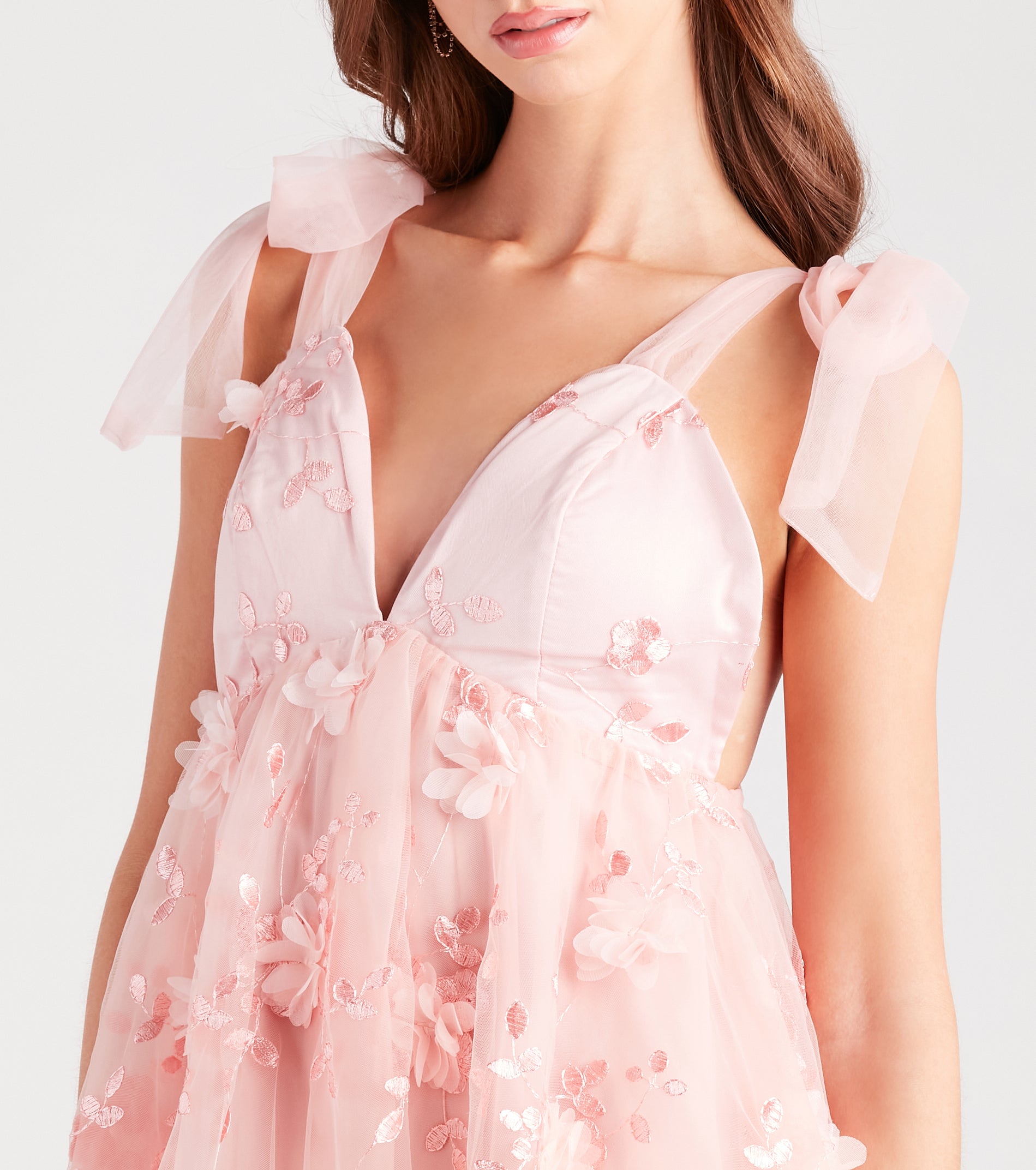 Time To Twirl Floral Tulle Babydoll Dress