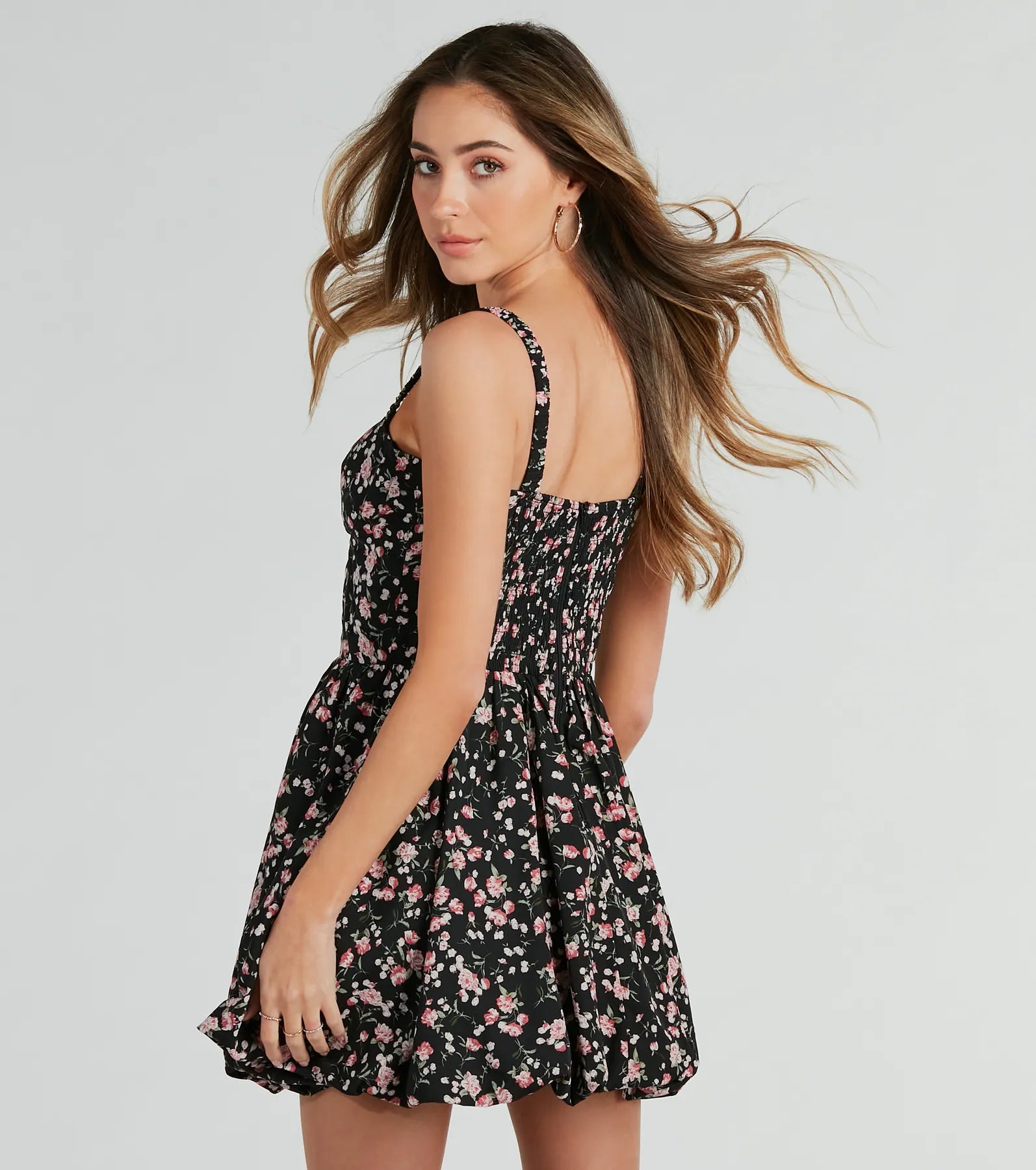 Spring Has Sprung Floral Woven Skater Dress