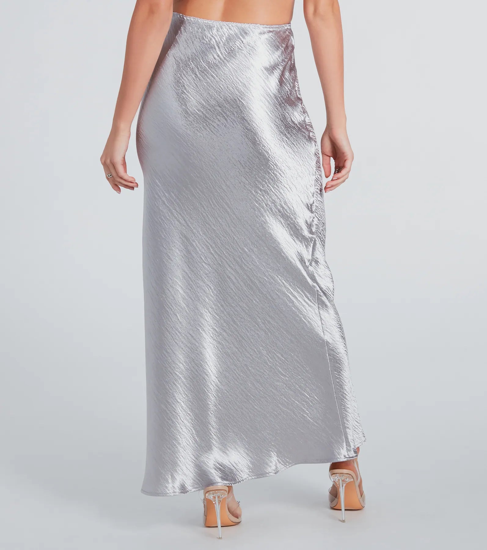 Iconic Sheen Crinkle Satin Maxi Skirt