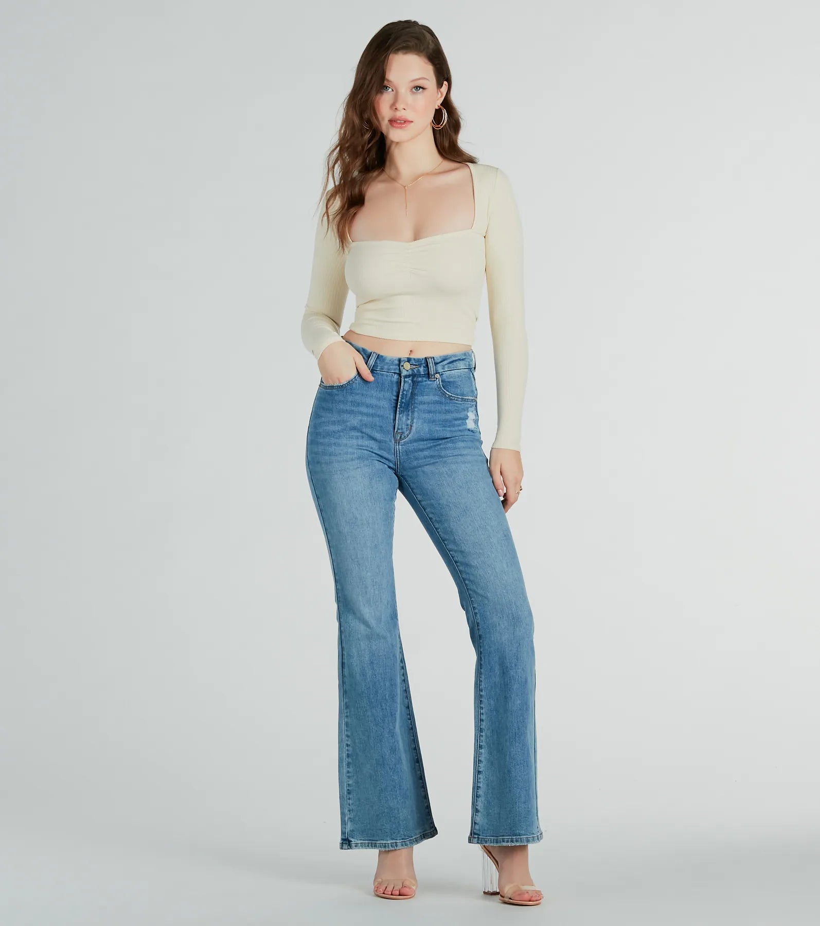 Bri High Waist Flare Jeans by Windsor Denim