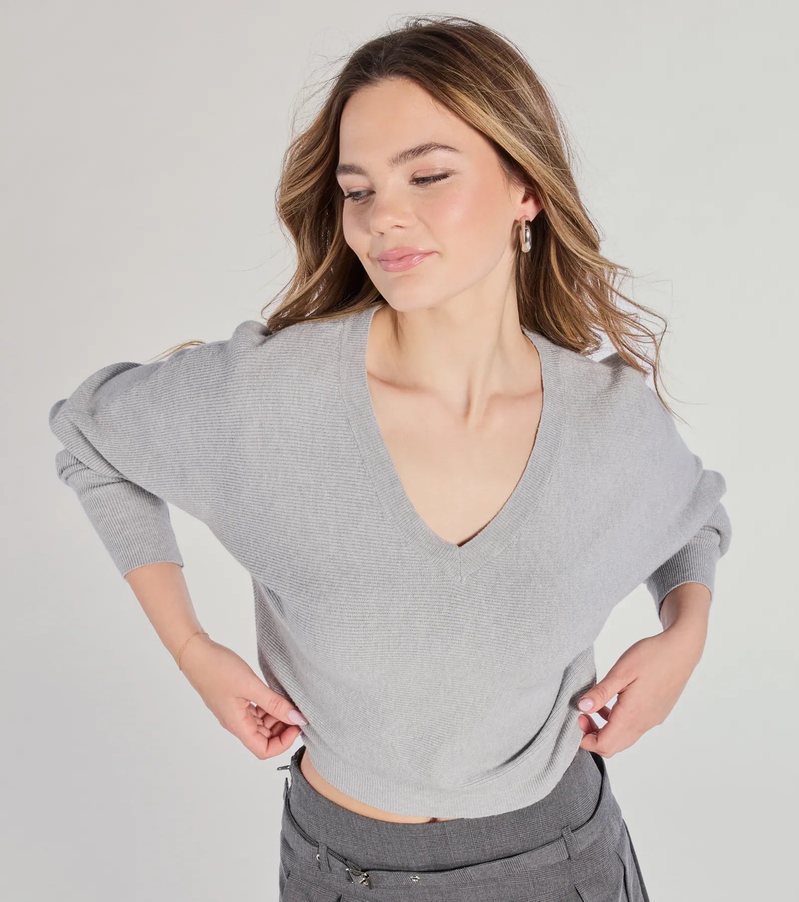 Classic Fave Ribbed Knit V-Neck Sweater