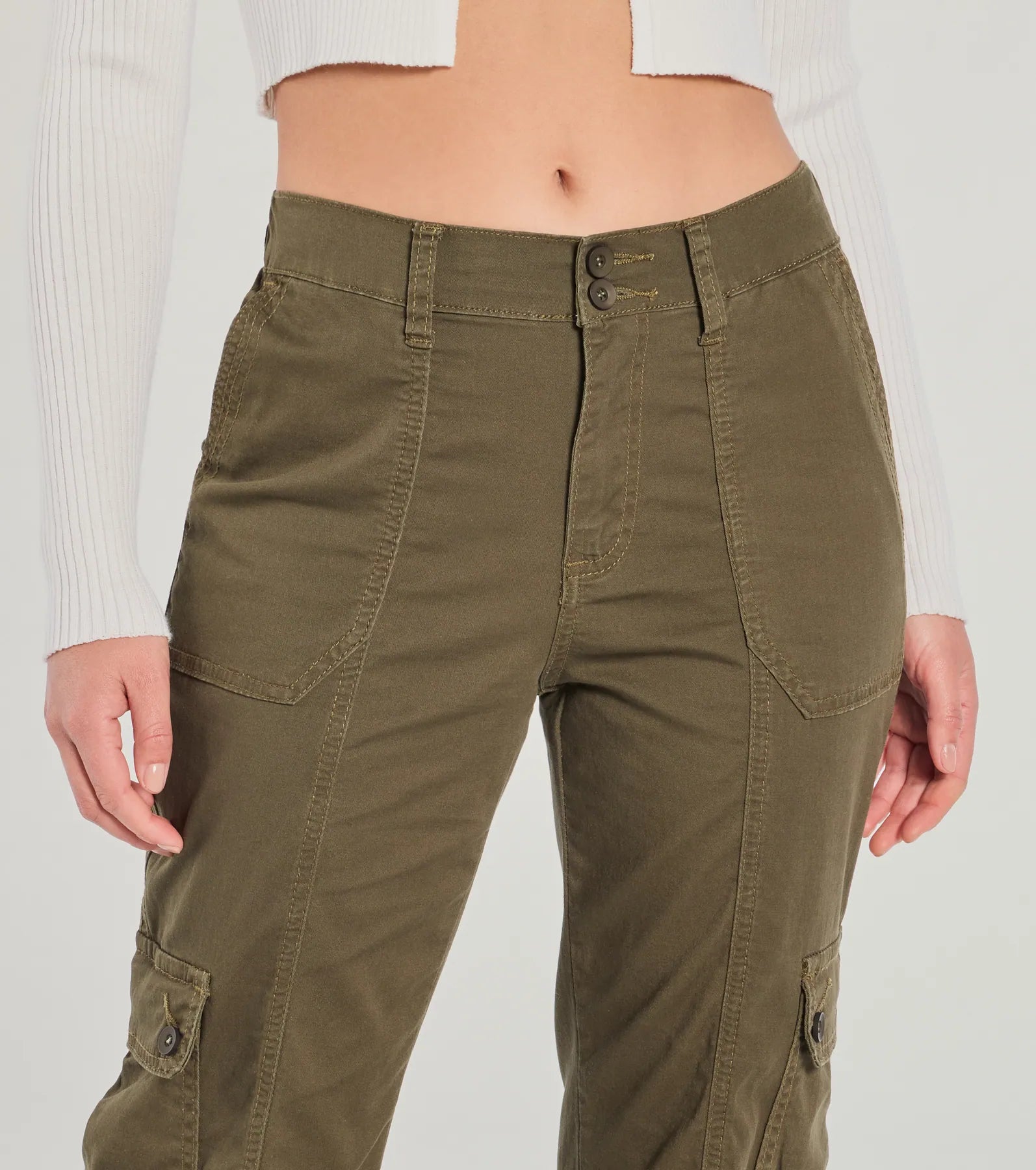 Take Charge Mid Rise Straight Cargo Pants