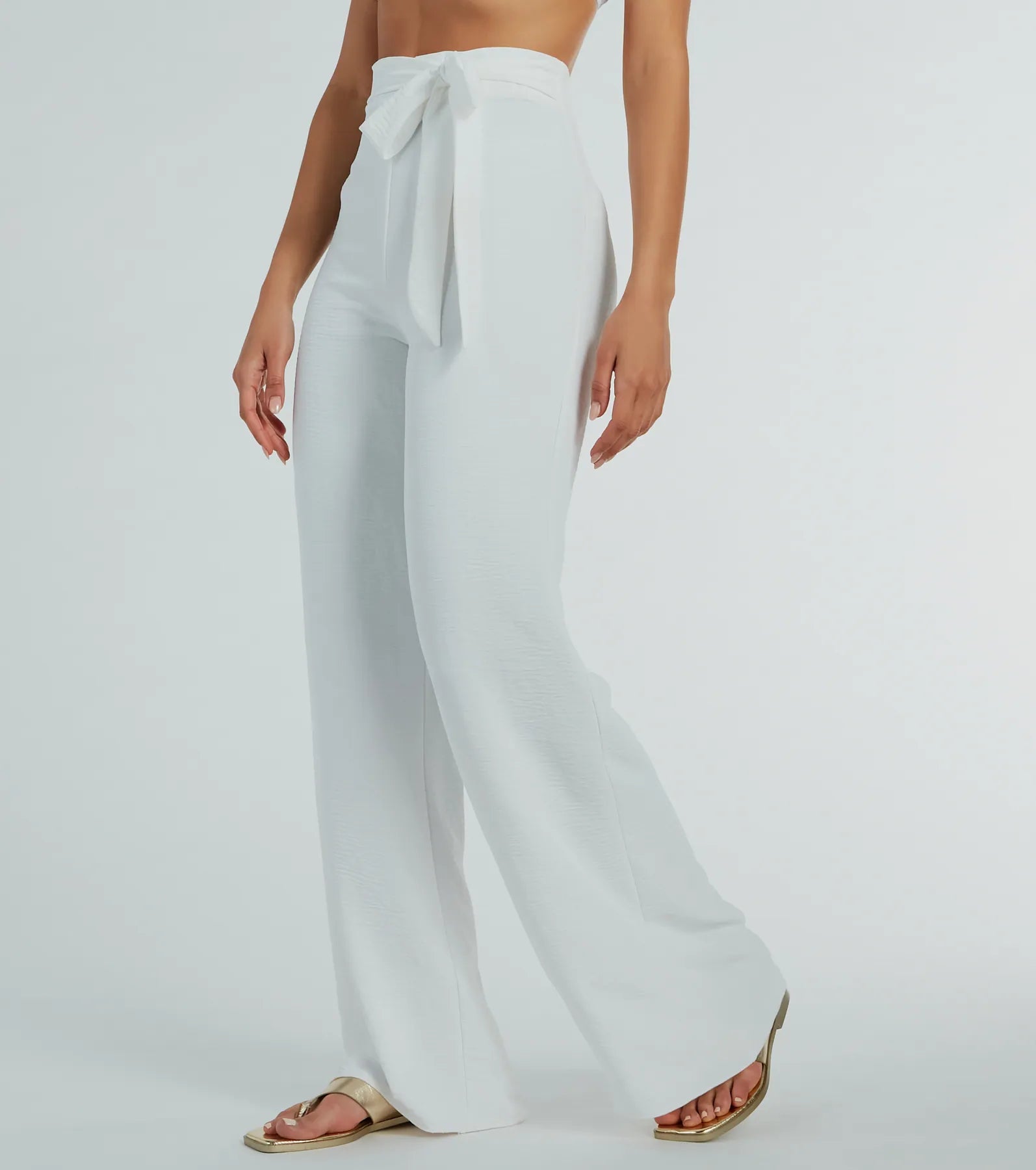 Sittin Pretty Tie Waist Wide-Leg Palazzo Pants