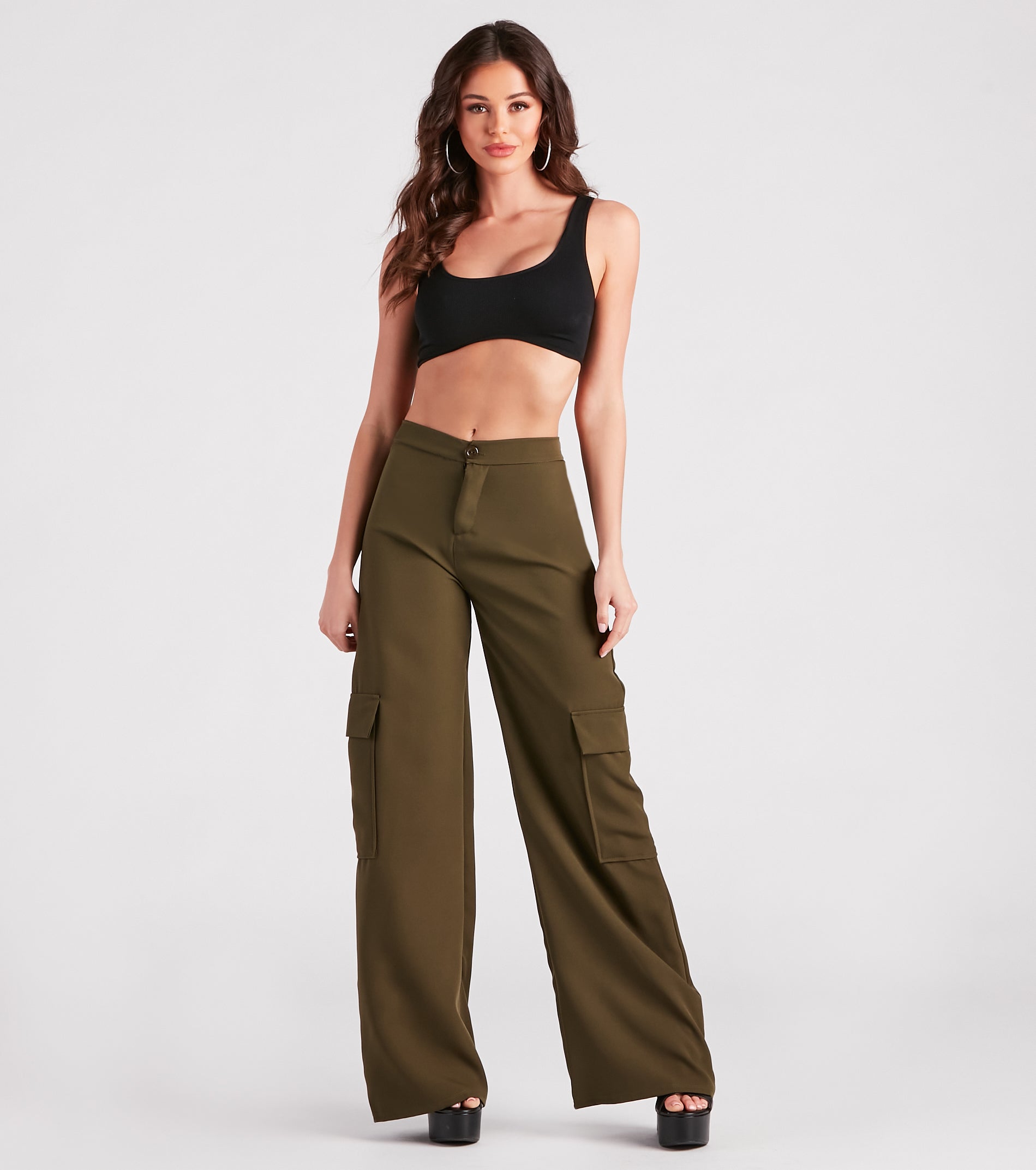 Keep It Cool Wide-Leg Cargo Trouser Pants