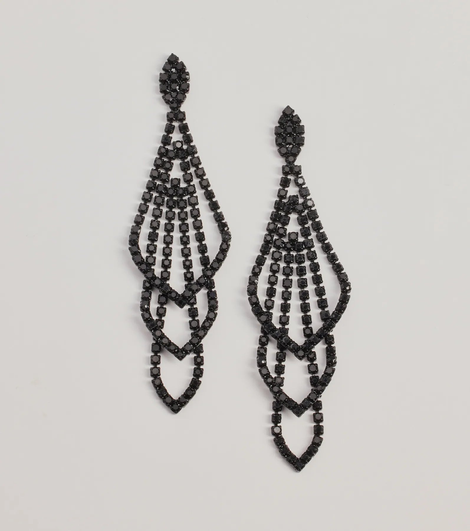 Glitzy Drama Rhinestone Chandelier Earrings