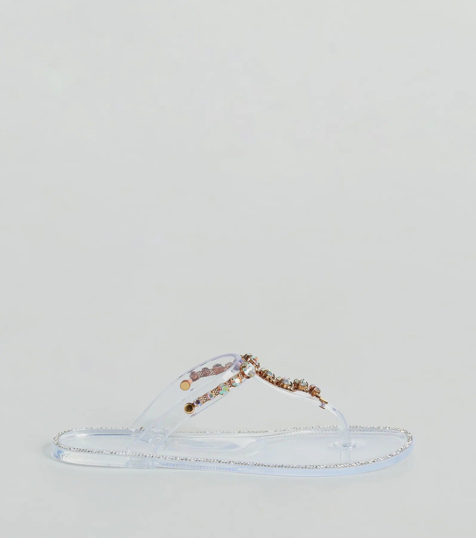 Glam Up Gemstone Strap Jelly Sandals