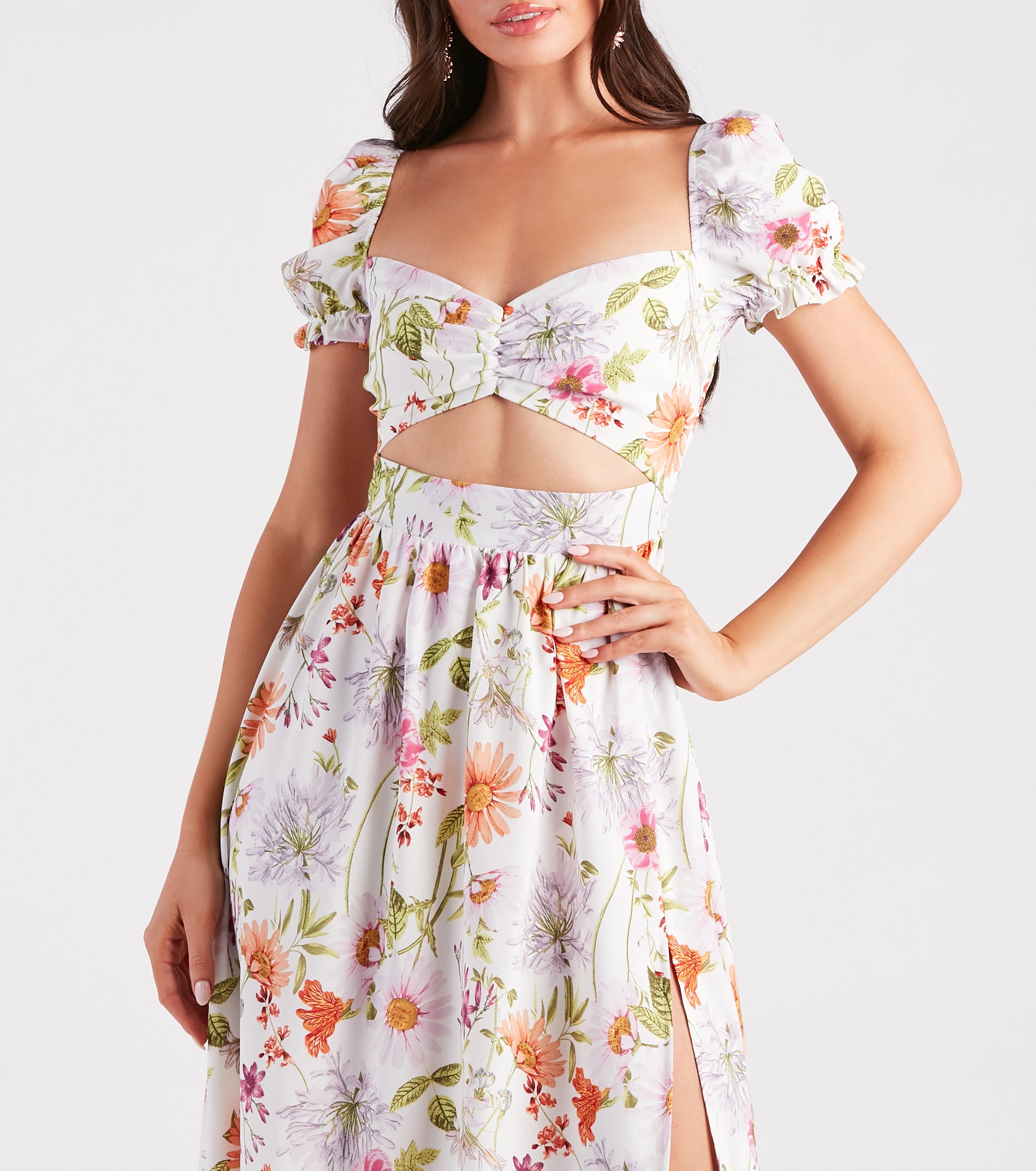 Room To Grow Floral Cutout Midi Dress