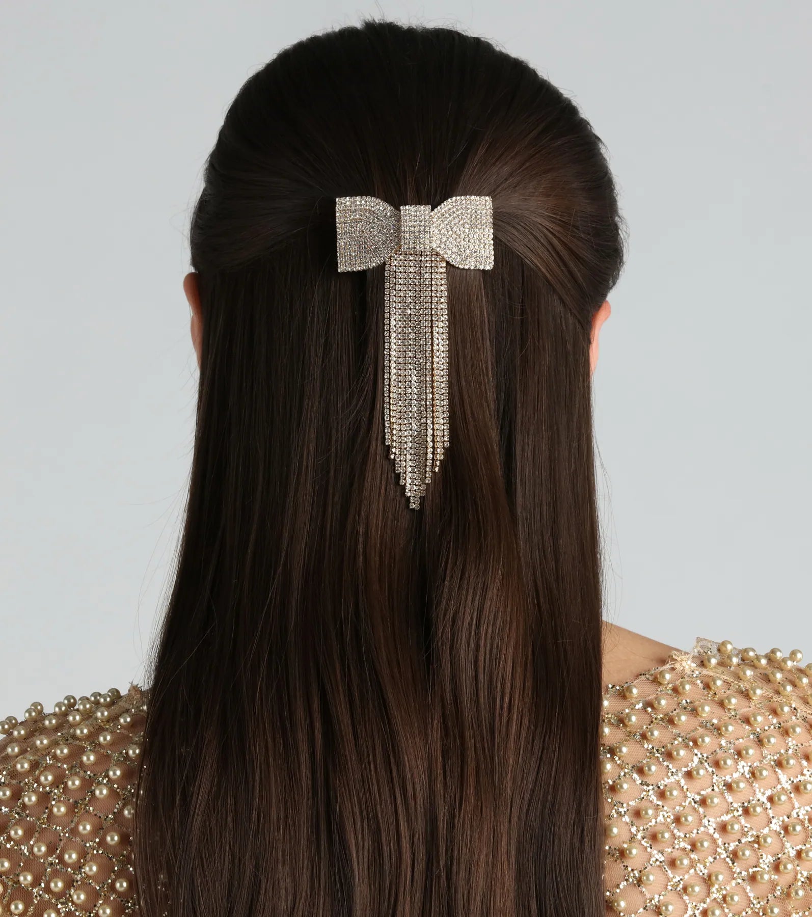 Presently Glam Rhinestone Bow Barrette