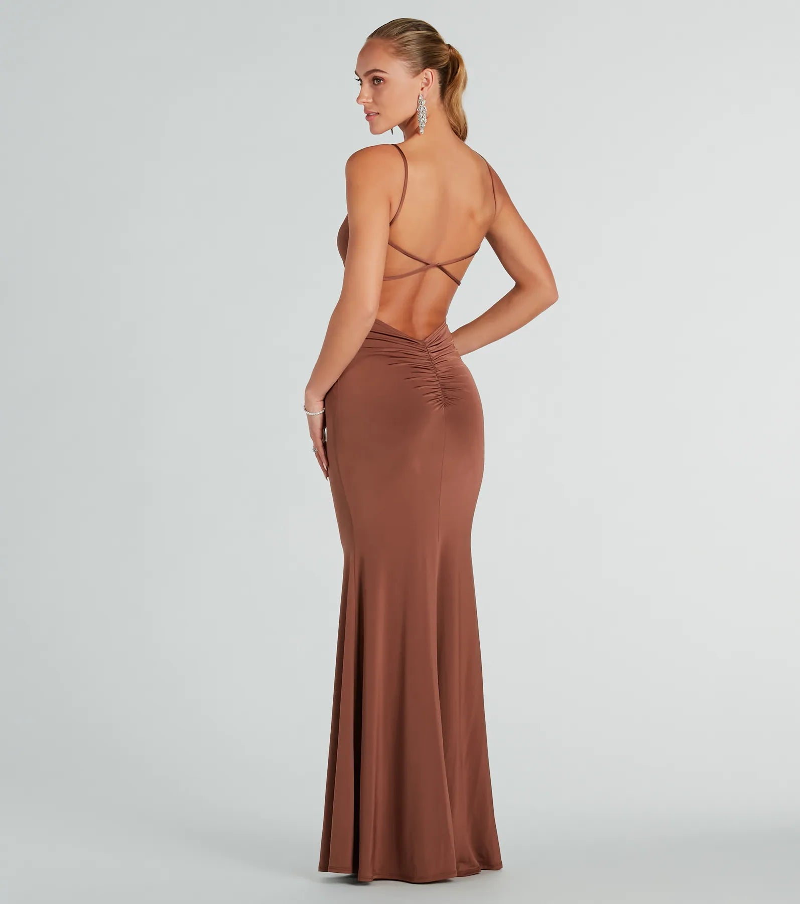 Anya Formal Strappy Open-Back Mermaid Dress