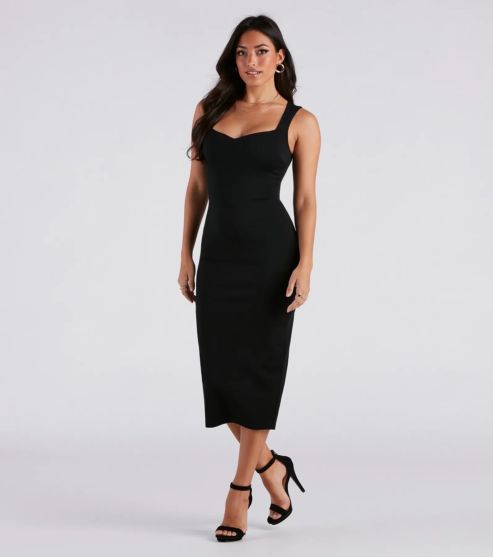 Karlee Formal Ponte Sleeveless Midi Dress