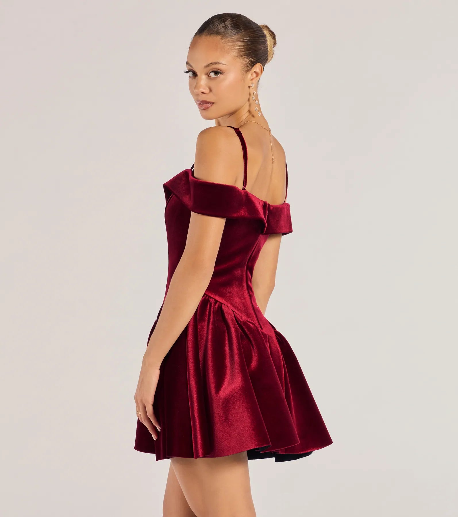 Andie Velvet Drop Waist Skater Dress