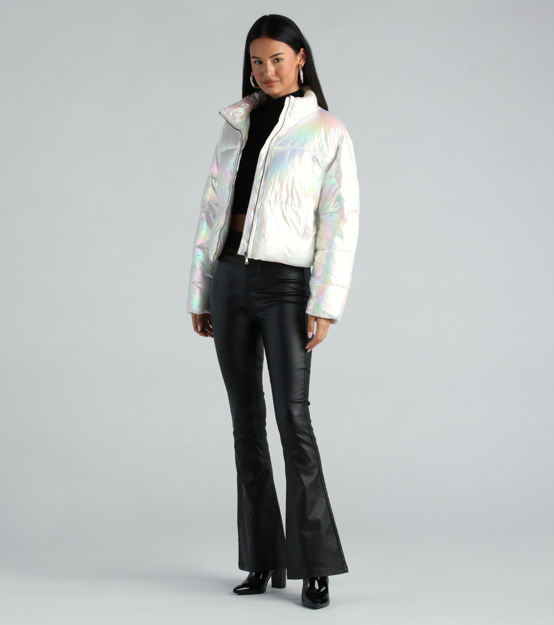 Chromatic Babe Cropped Puffer Jacket