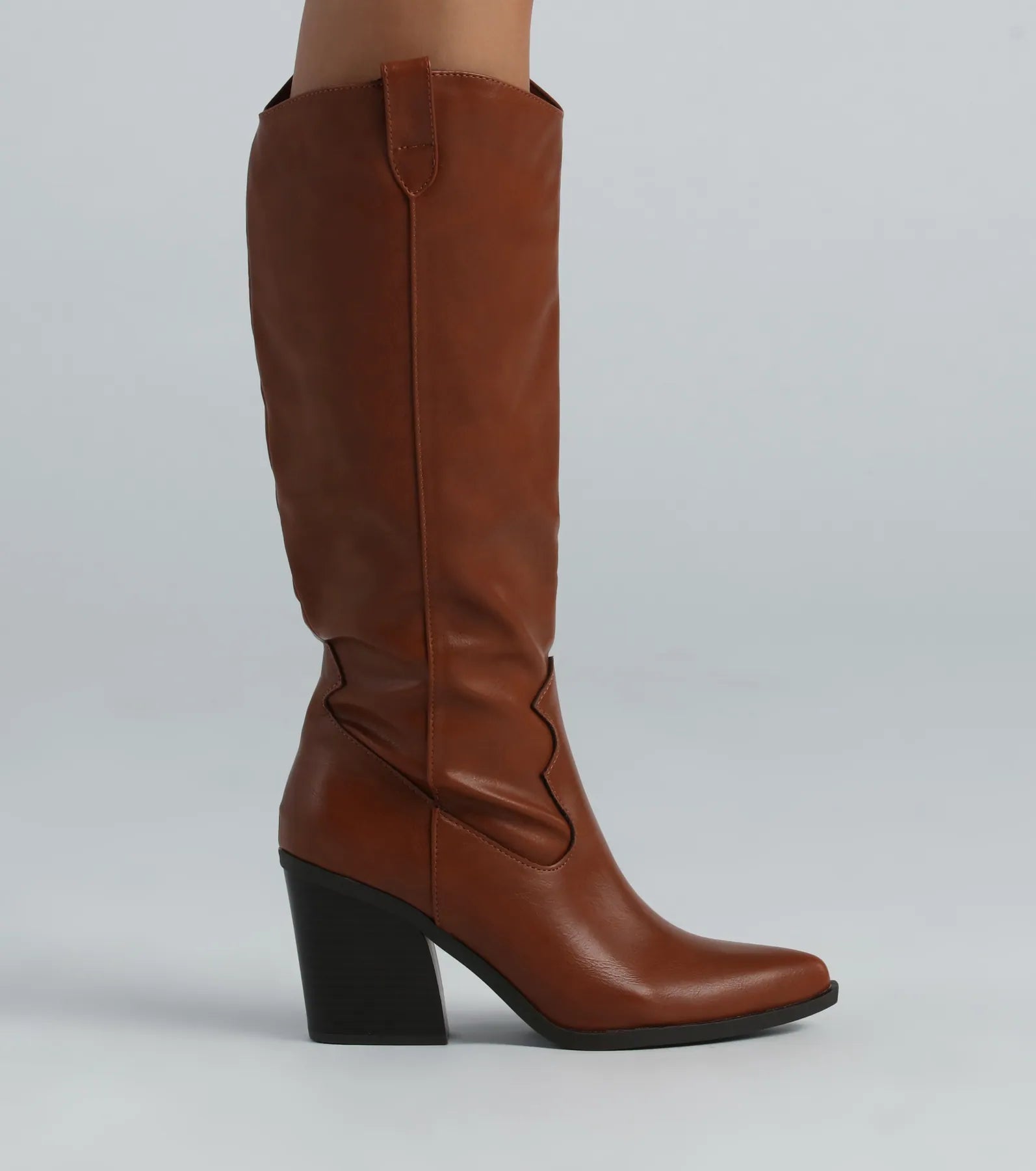 Kick Up A Storm Faux Leather Western Boots