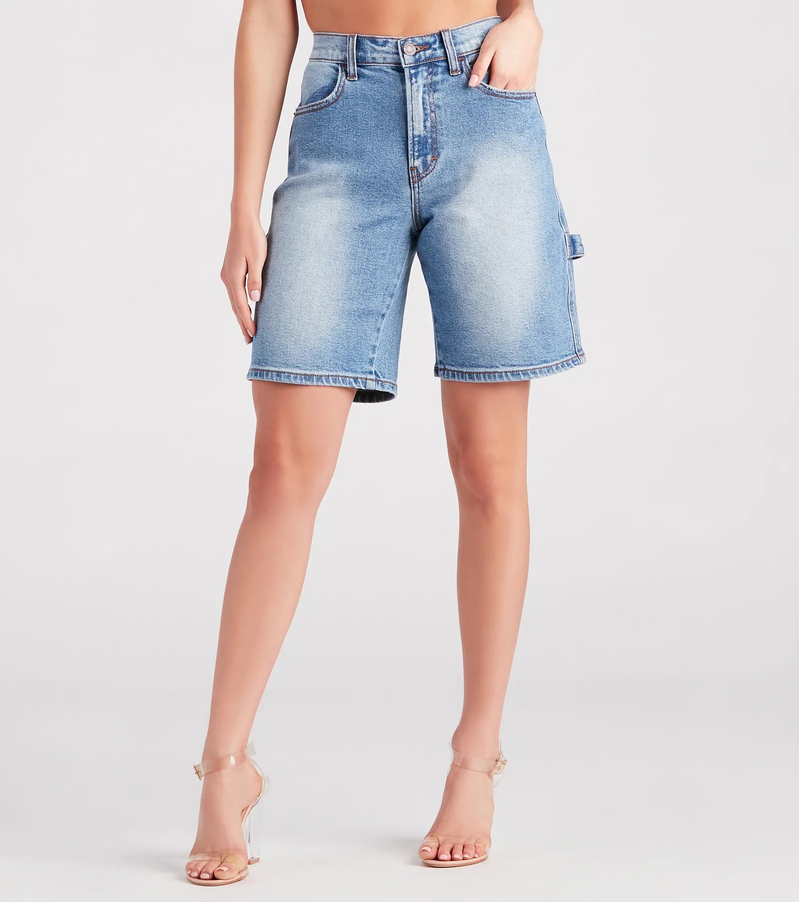 Level Up Cargo Bermuda Denim Shorts