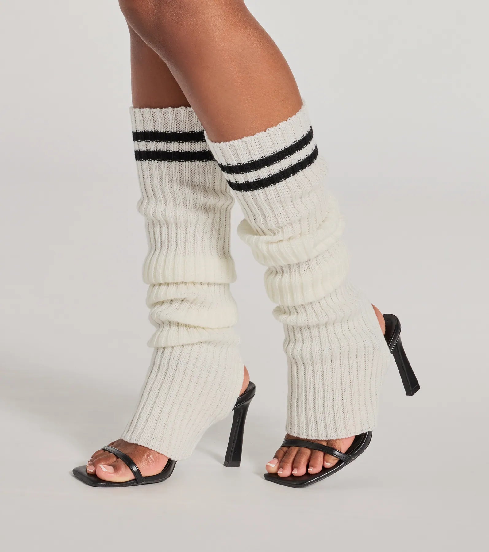 Sporty Chic Striped Leg Warmers