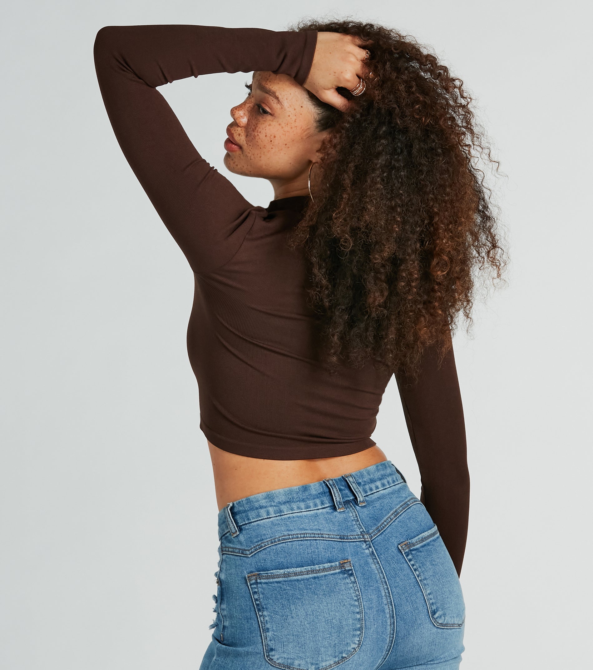 Sporty Perfection Long Sleeve Zipper Knit Crop Top