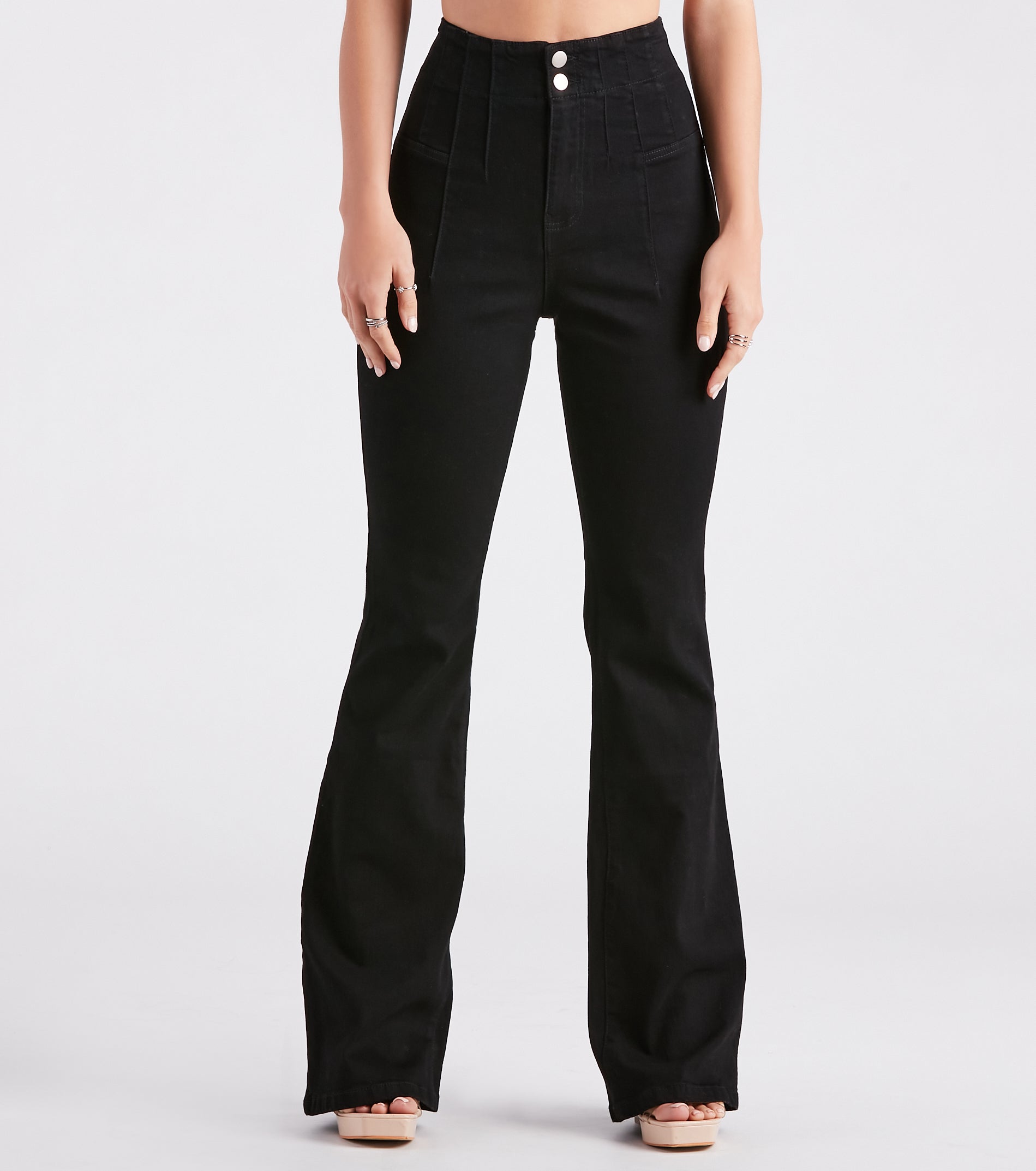 Bri High-Rise Button-Up Flare Jeans by Windsor Denim