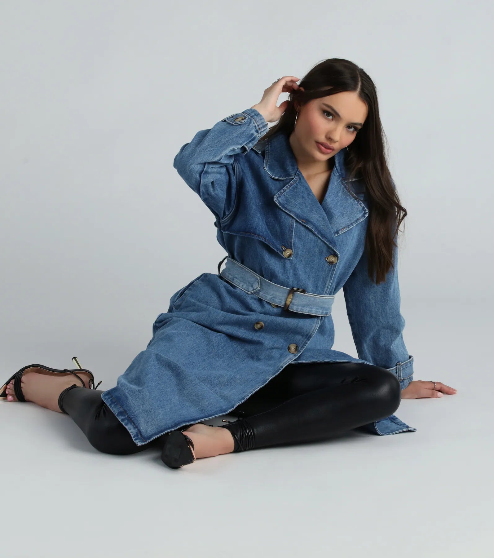 Casual Chic Slay Denim Trench Coat