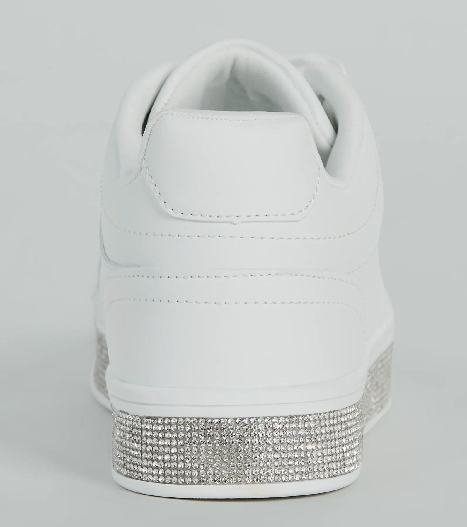 Playful Shimmer Rhinestone Trim Platform Sneakers