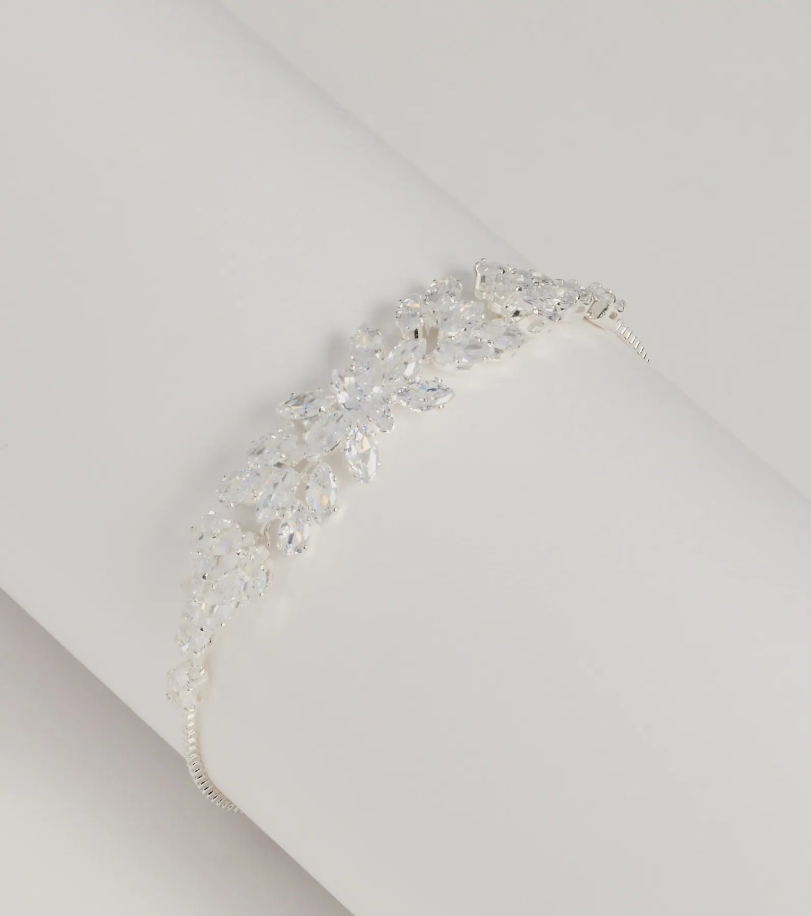 Elevated Shine Cubic Zirconia Leaf Bracelet