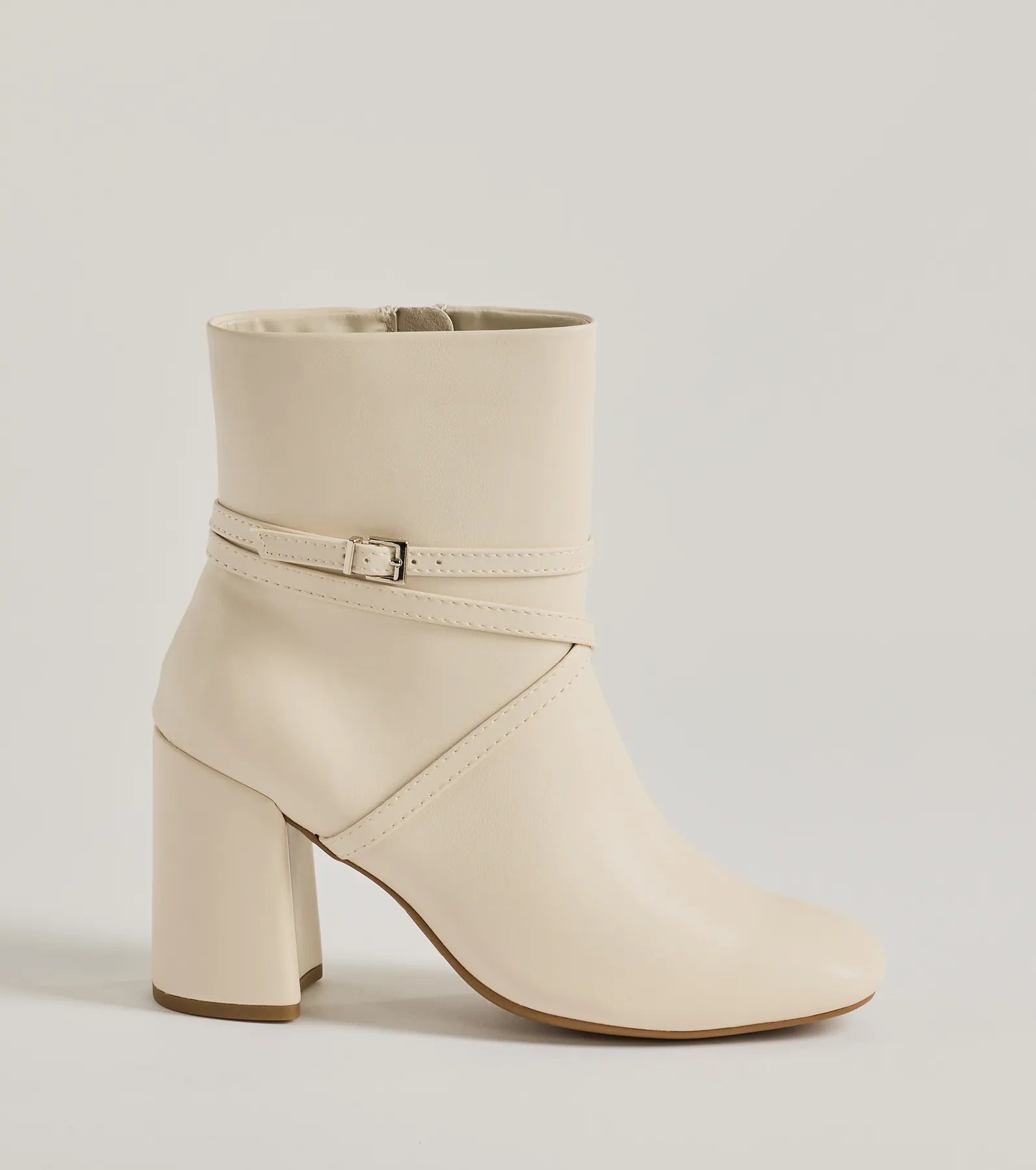 Stylish Stride Strappy Faux Leather Booties