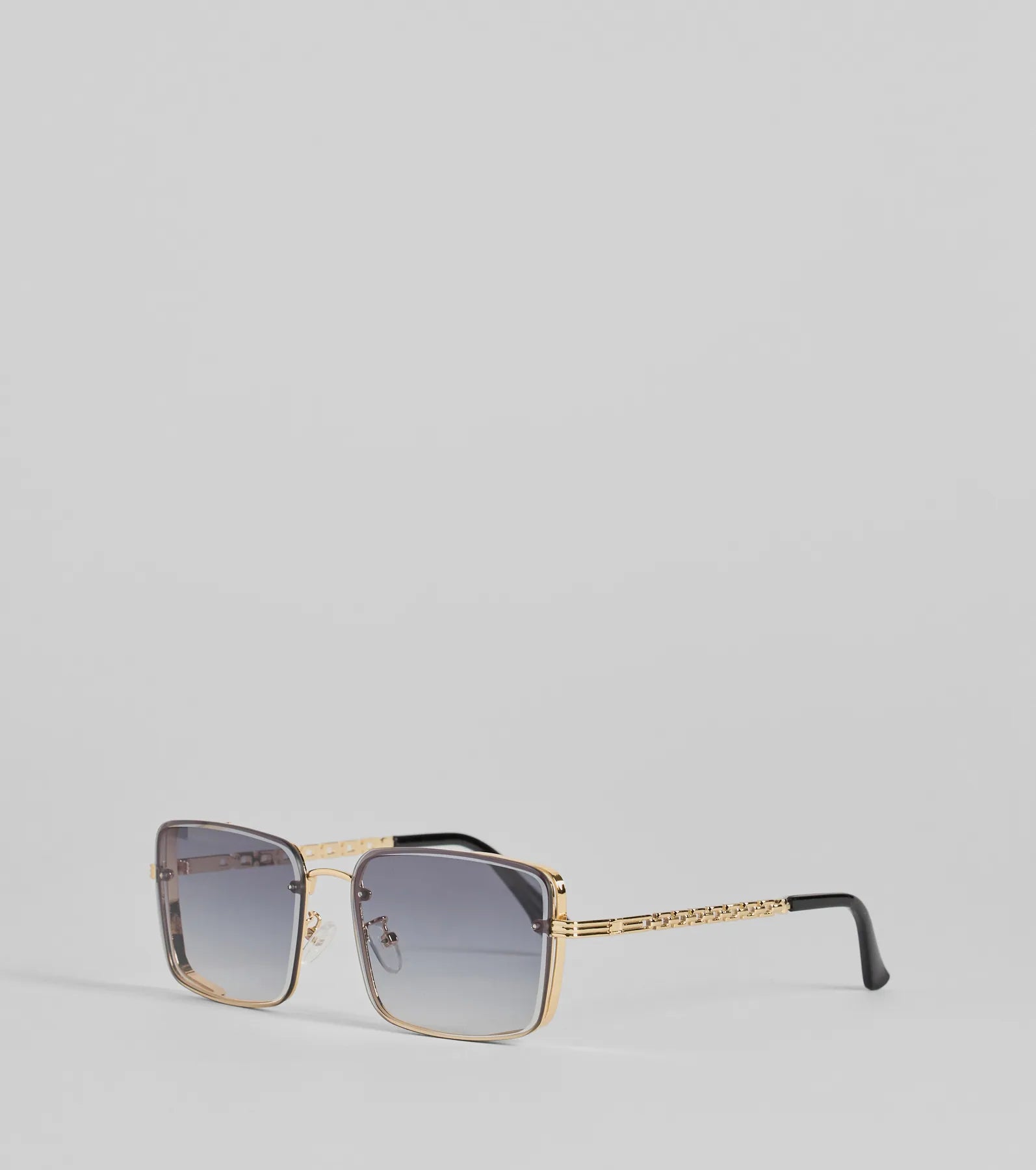 Living Sleek Square Chain Trim Sunglasses