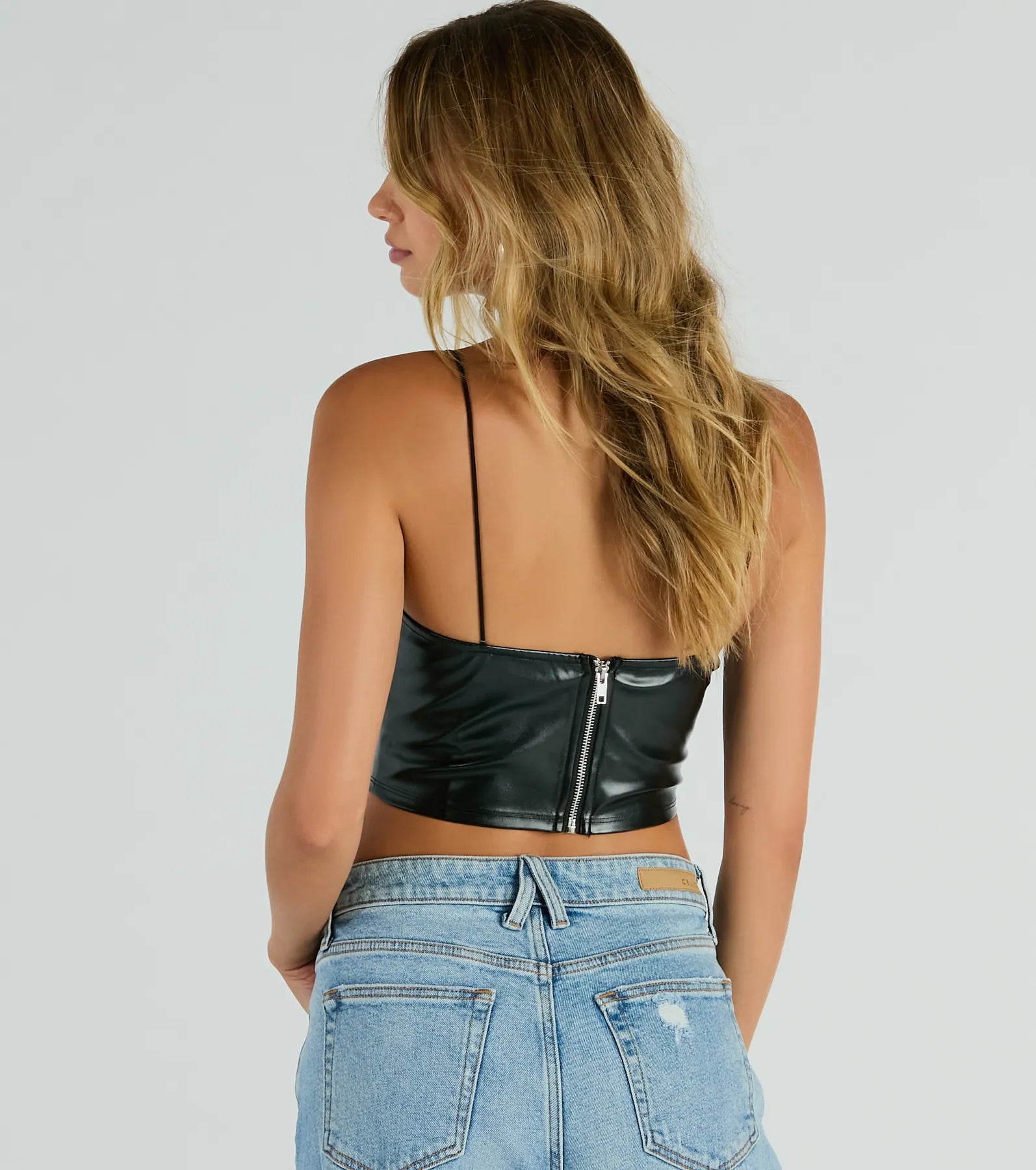 Hot And Dangerous Faux Leather Crop Top