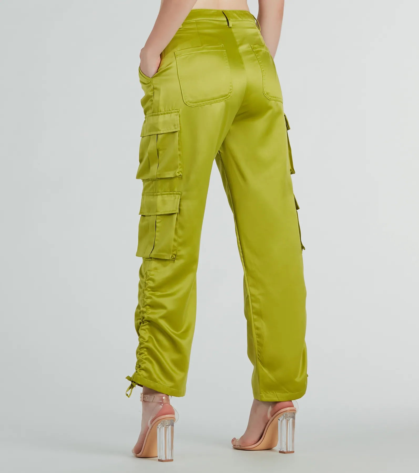 Trendy Babe Satin Cargo Pants