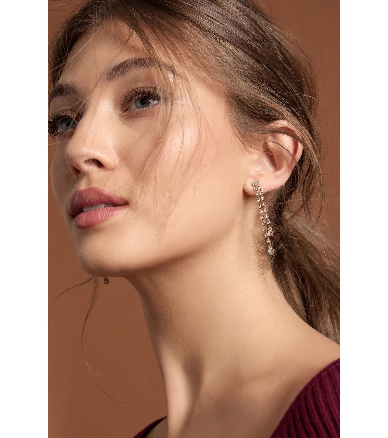 Time to Glam Tiered Fringe Rhinestone Earrings