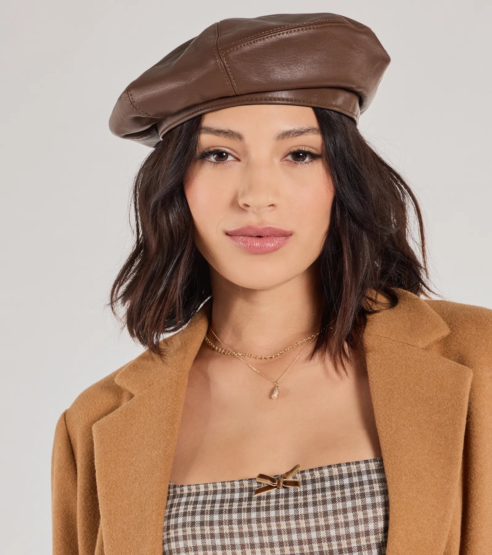 Parisian Chic Faux Leather Beret